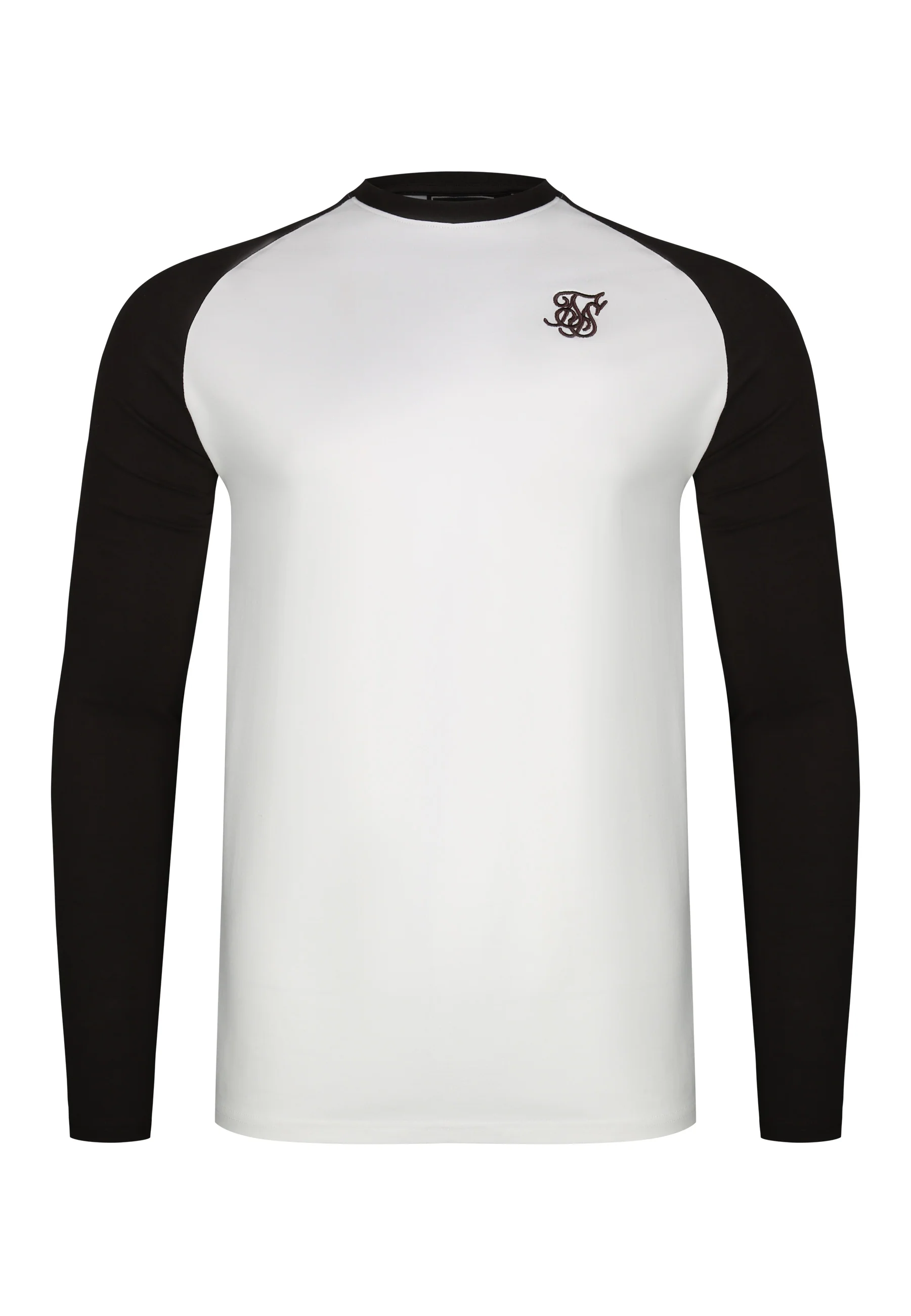 White and Brown LS Muscle Fit T-Shirt - Image 6