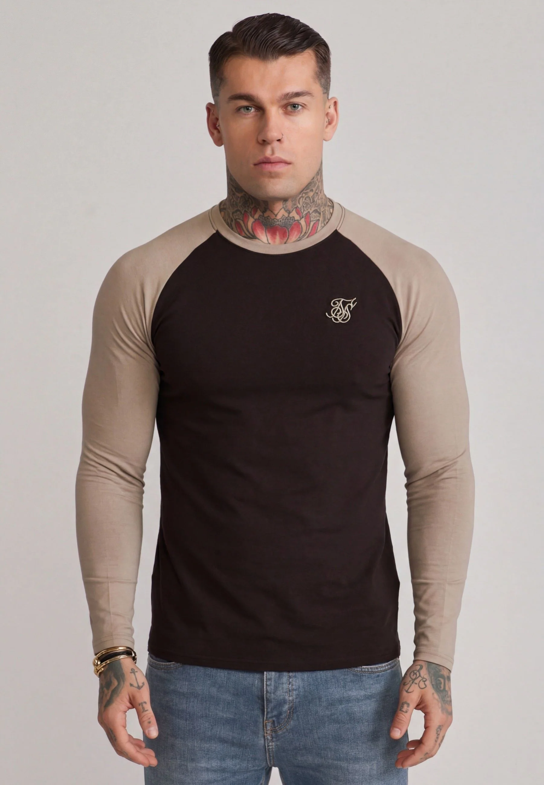 Brown and Stone LS Muscle Fit T-Shirt
