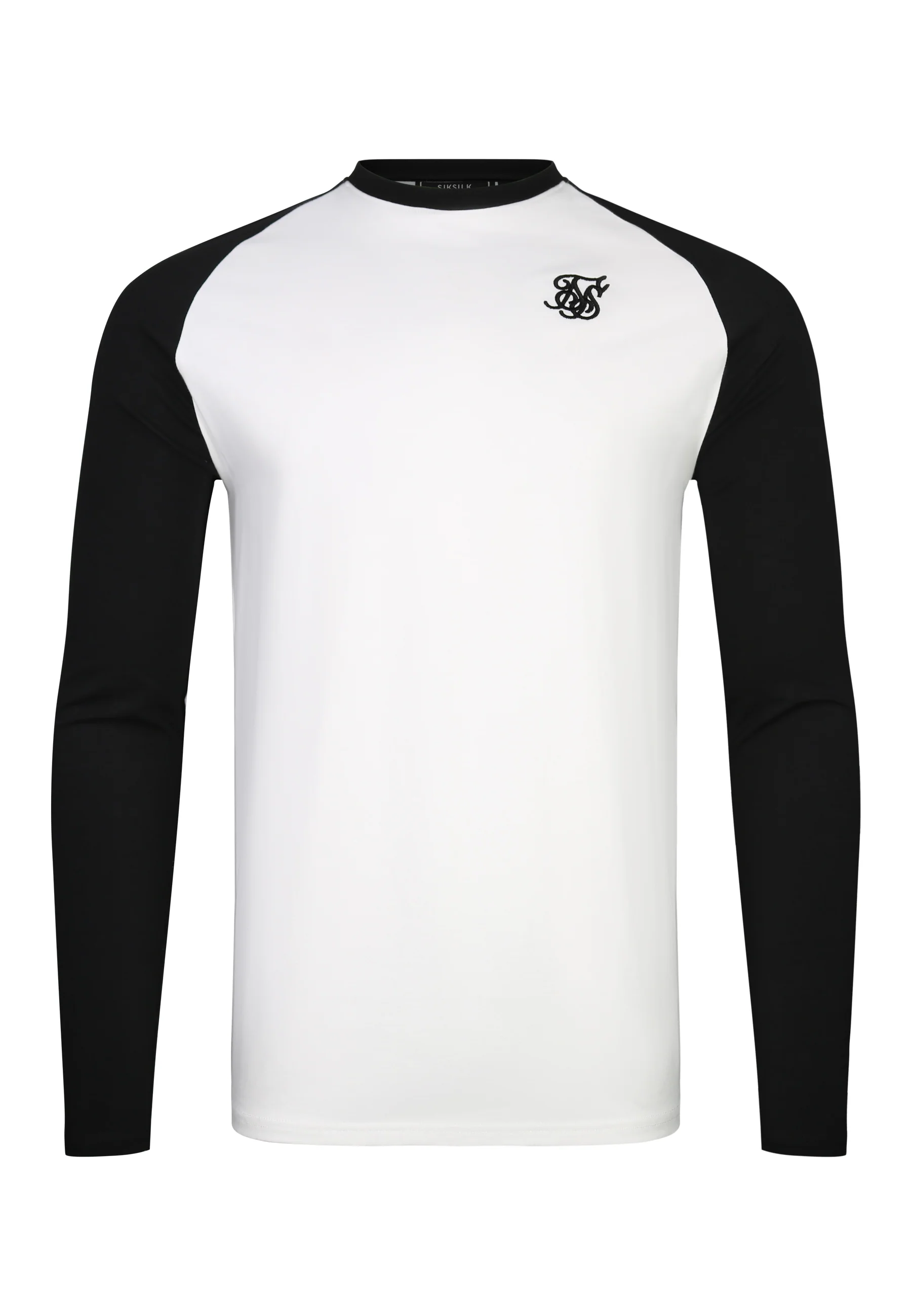 White and Black LS Muscle Fit T-Shirt - Image 6