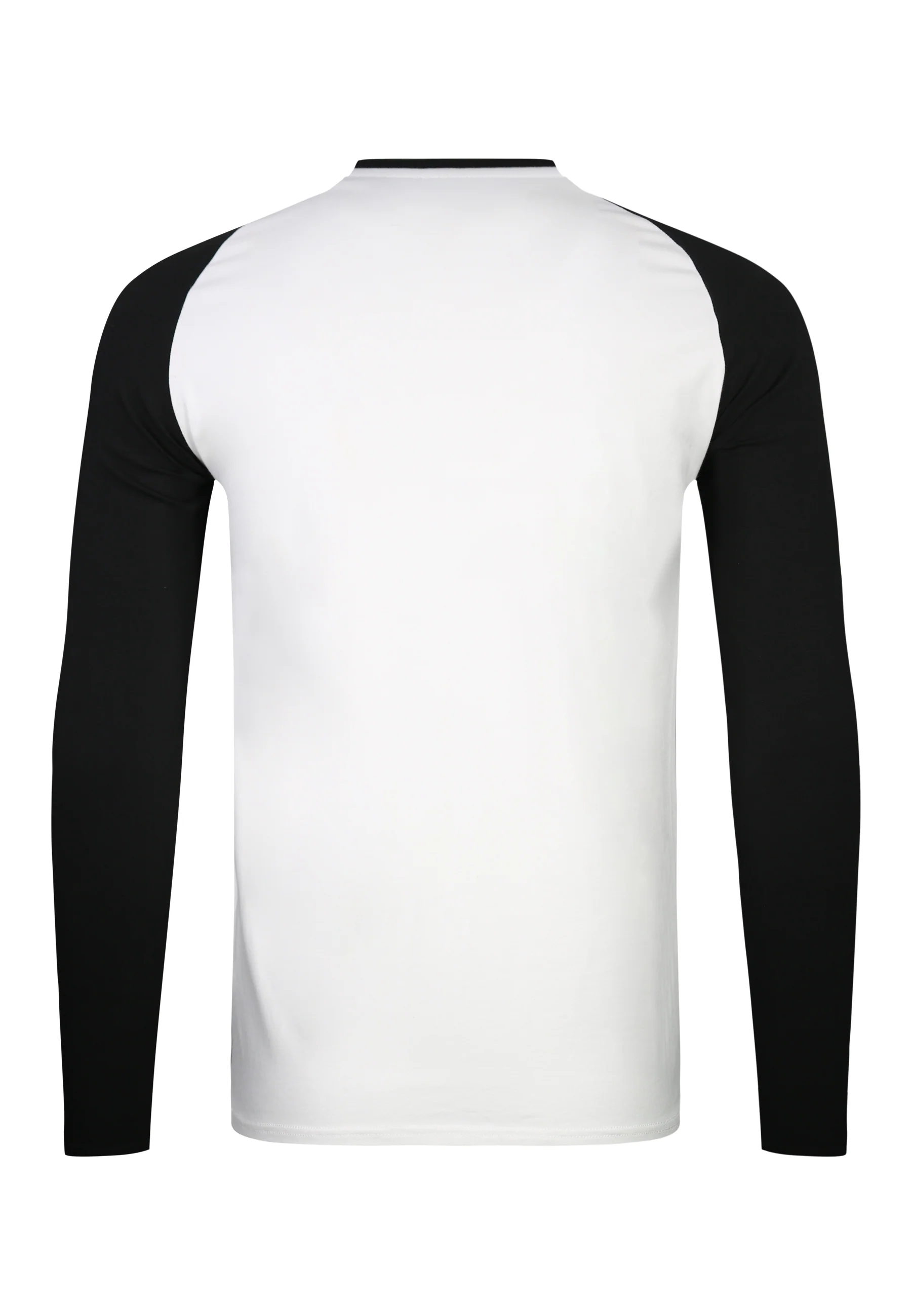 White and Black LS Muscle Fit T-Shirt - Image 7