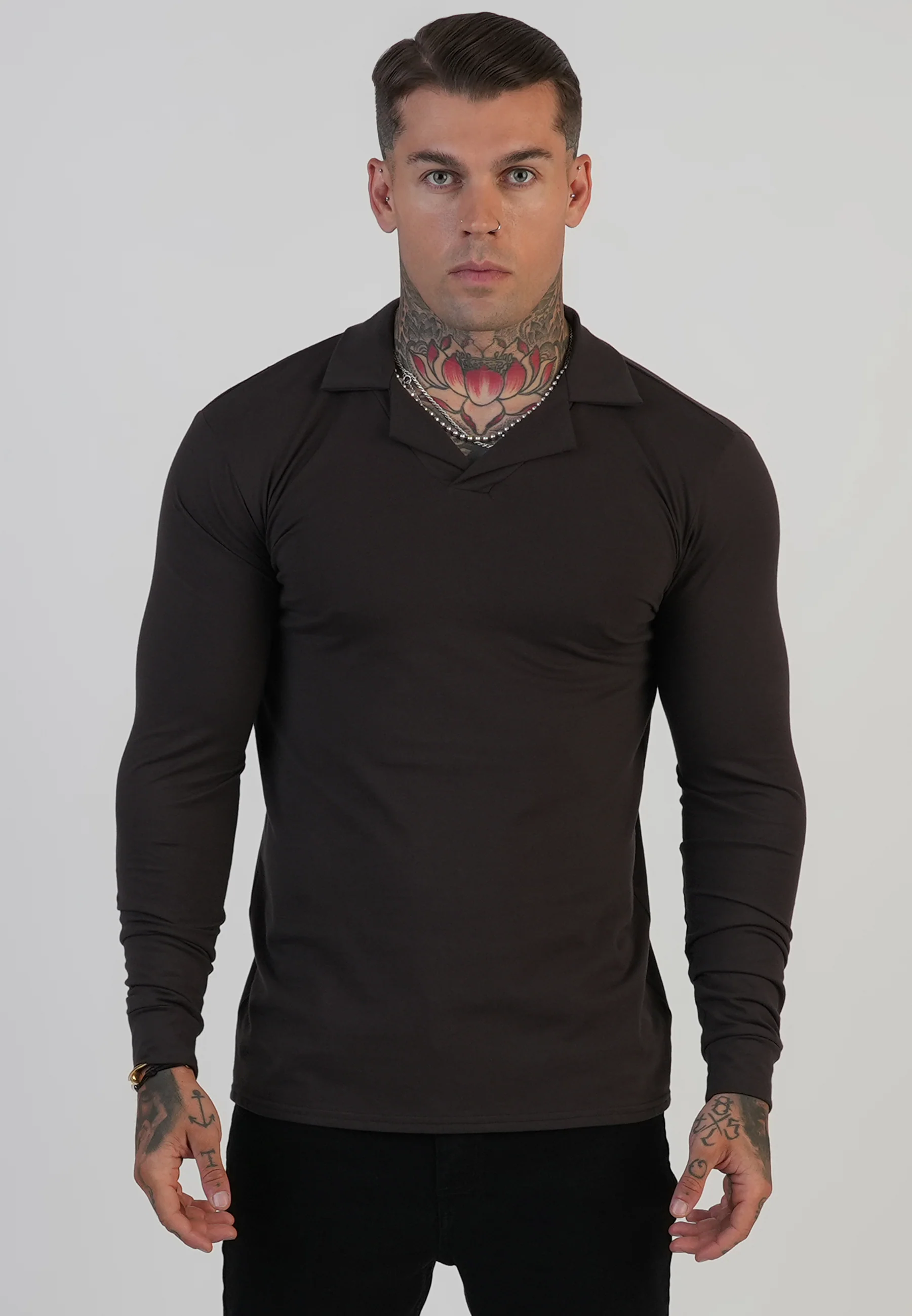 Brown LS Revere Polo