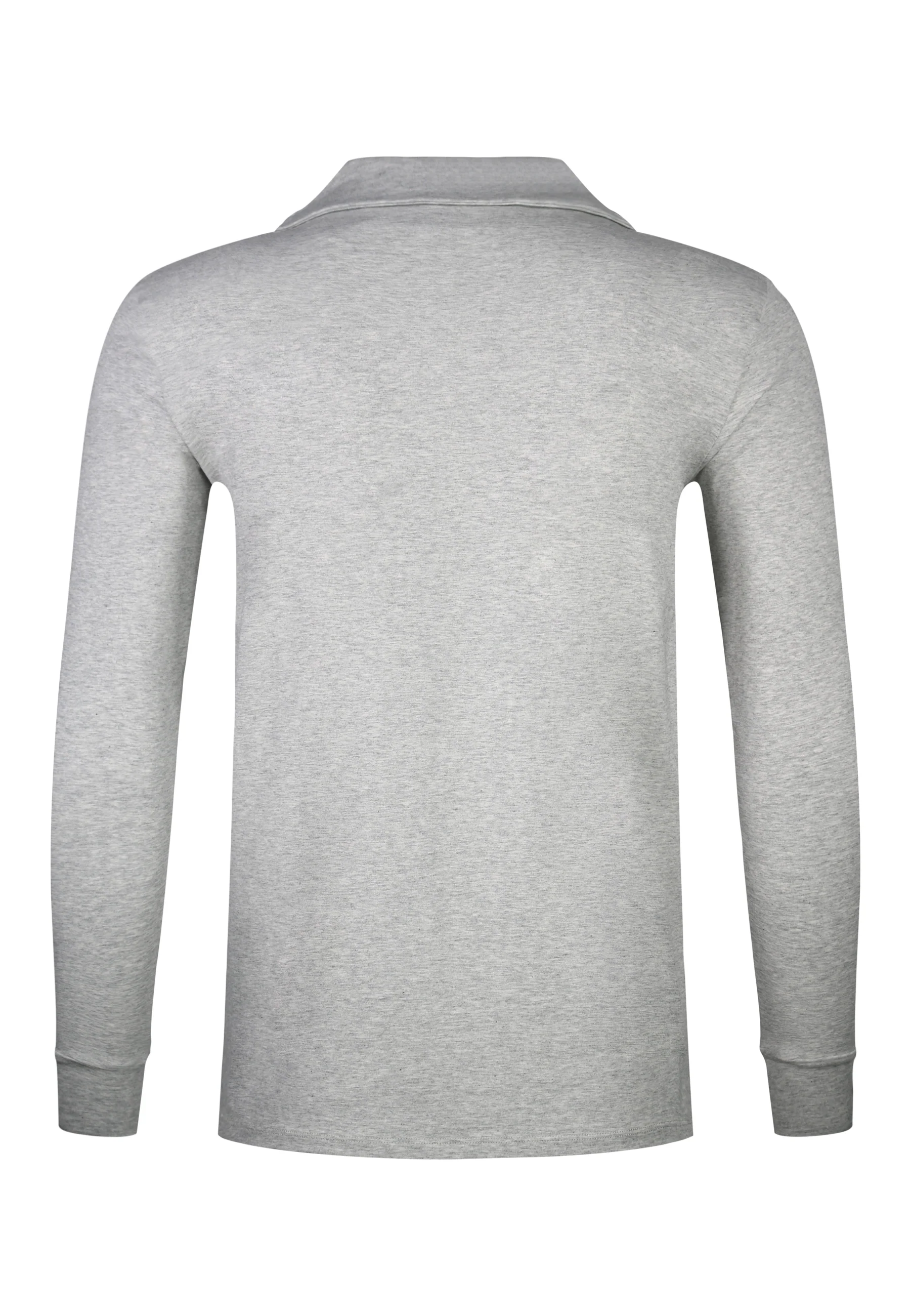 Grey Marl LS Revere Polo - Image 7