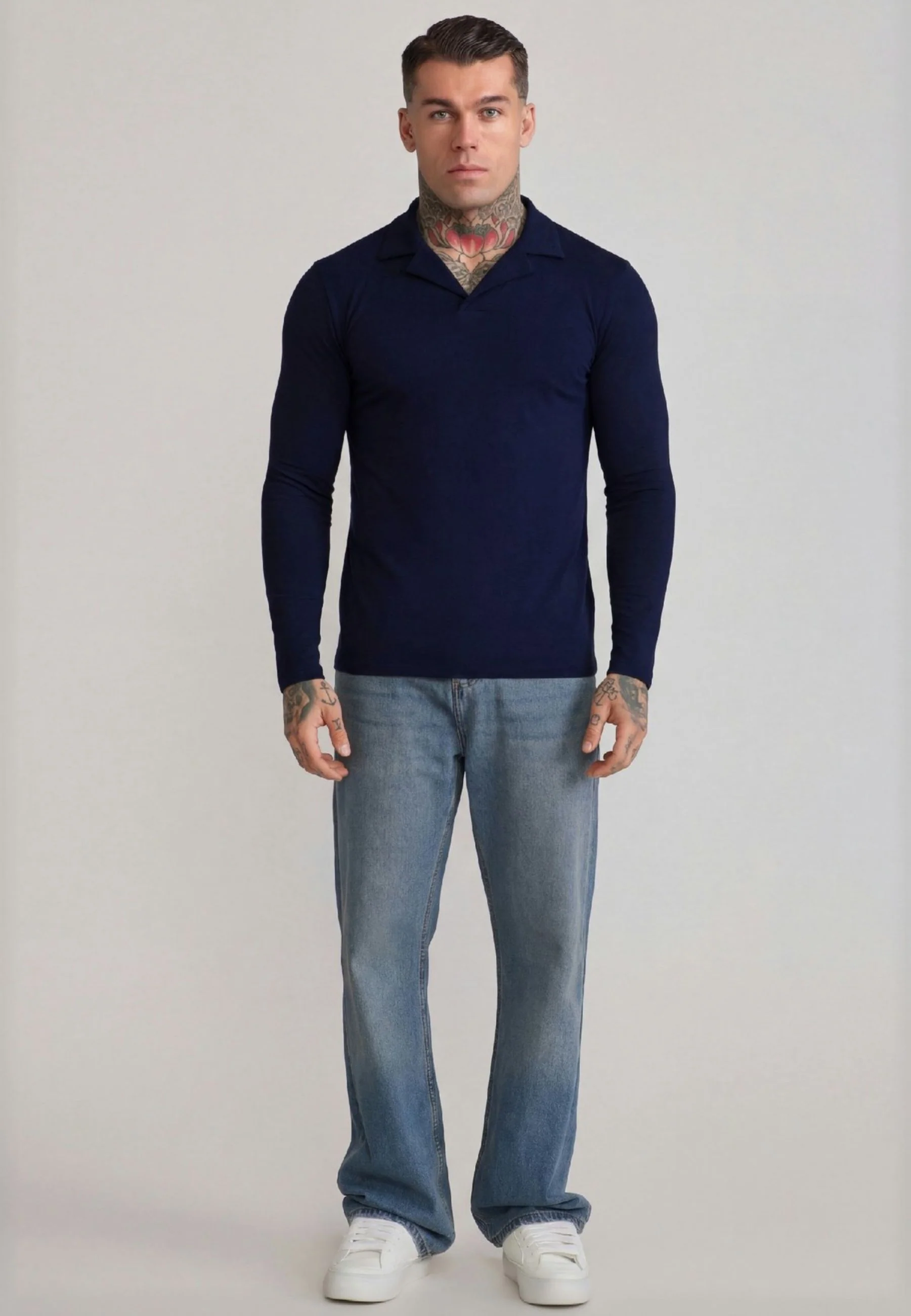 Navy LS Revere Polo - Image 3