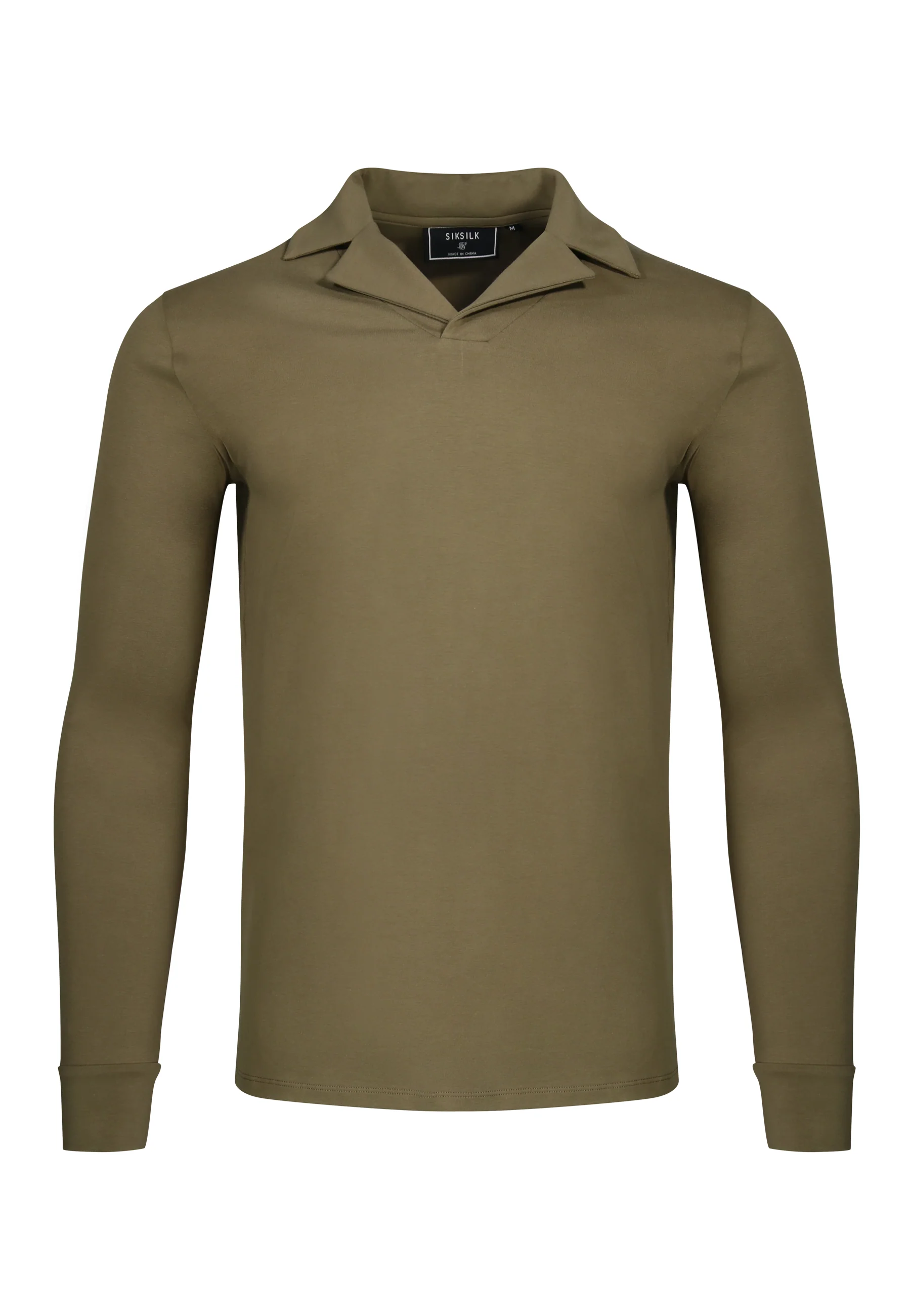 Khaki Green LS Revere Polo - Image 6