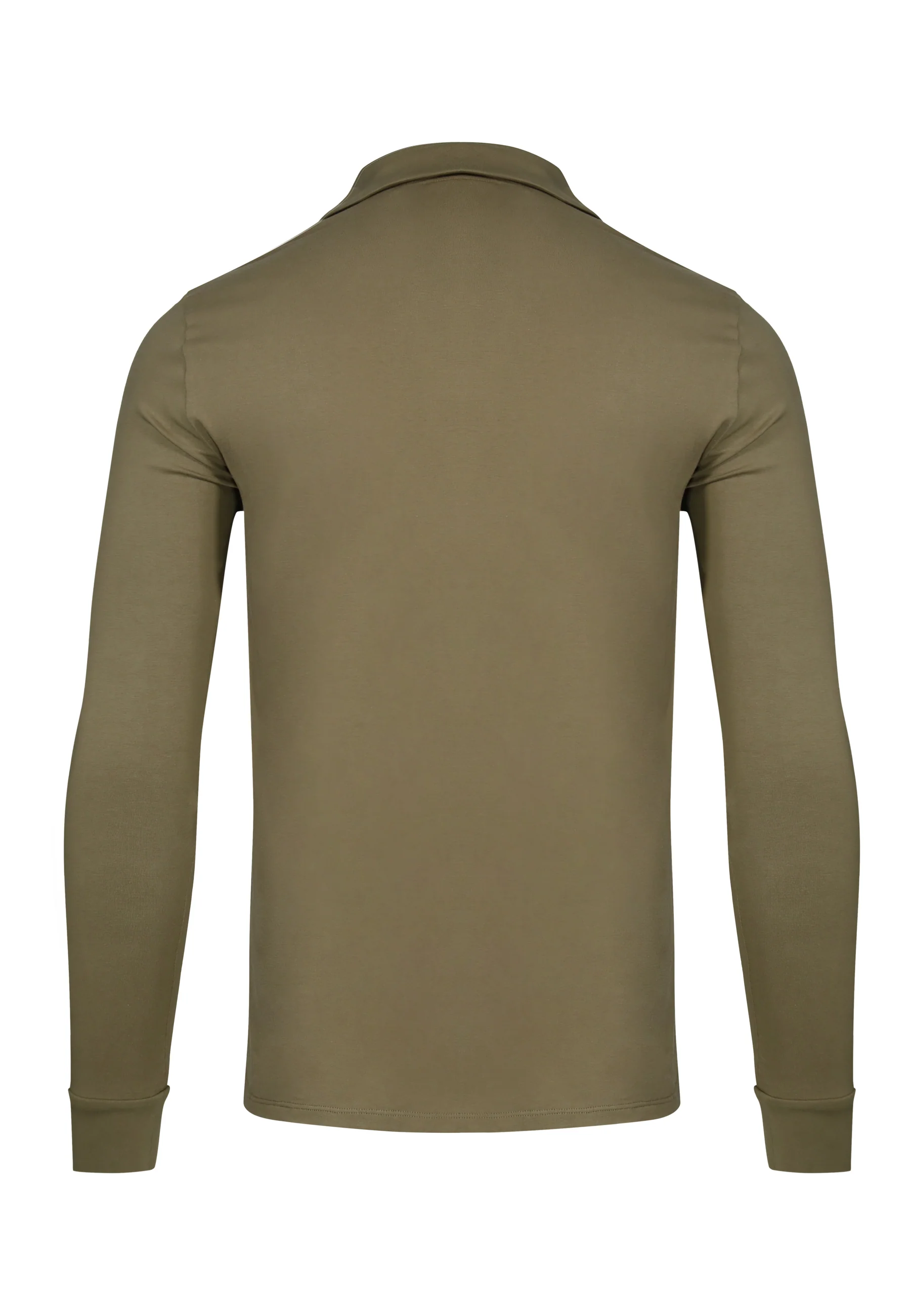 Khaki Green LS Revere Polo - Image 7