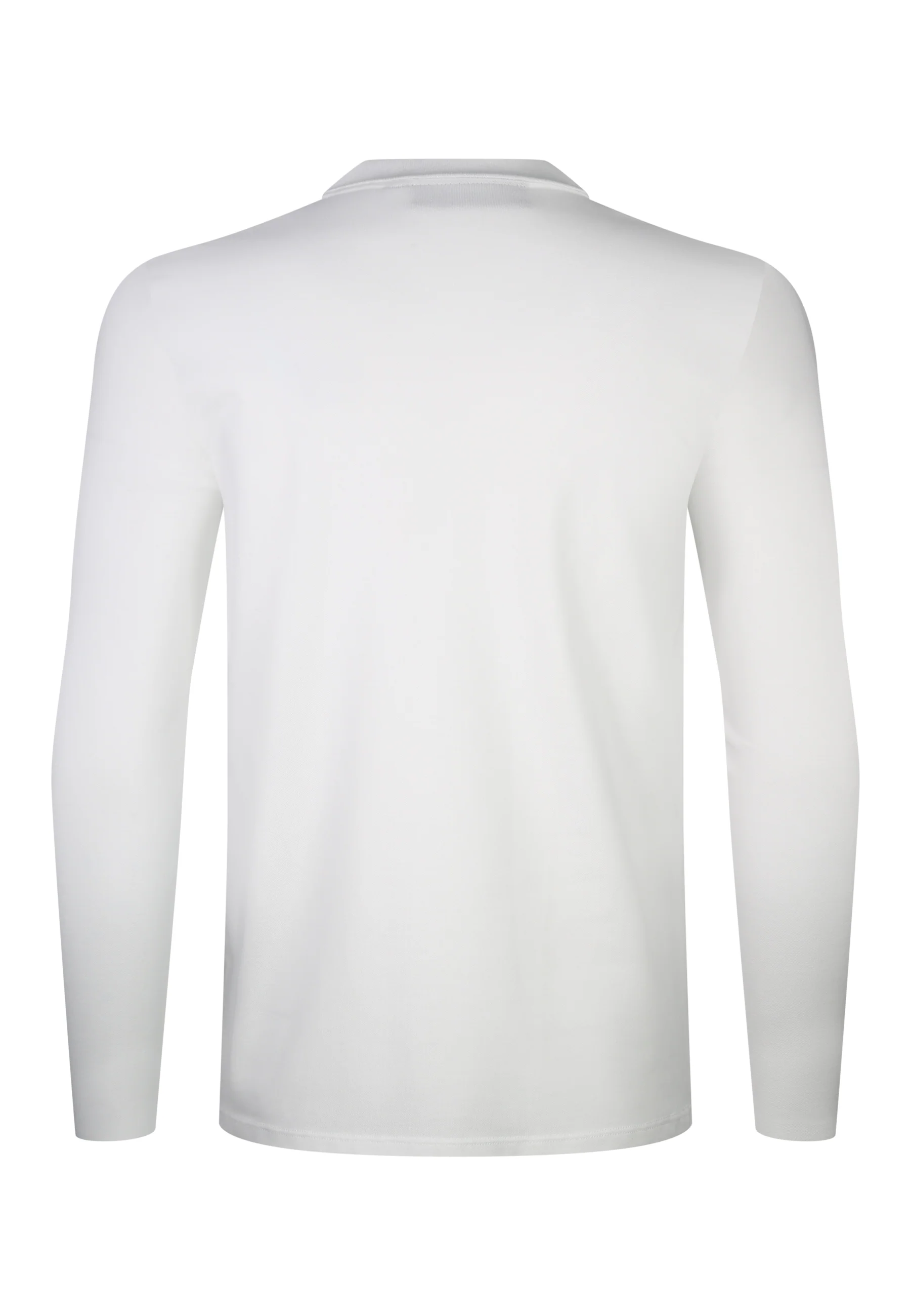 White LS Zip Polo T-Shirt - Image 7