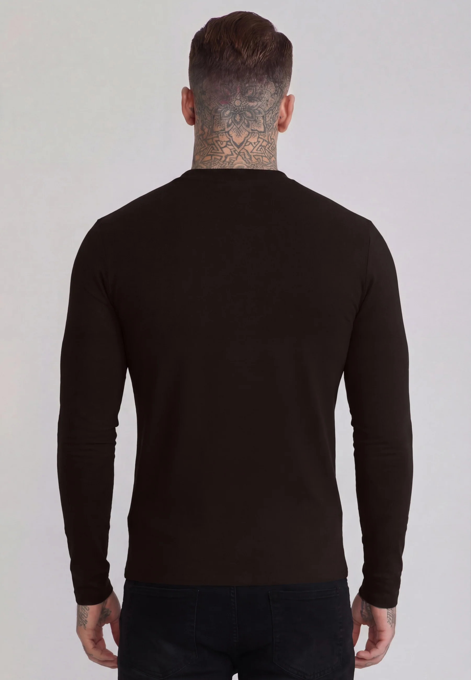 Brown LS Zip Polo T-Shirt - Image 5