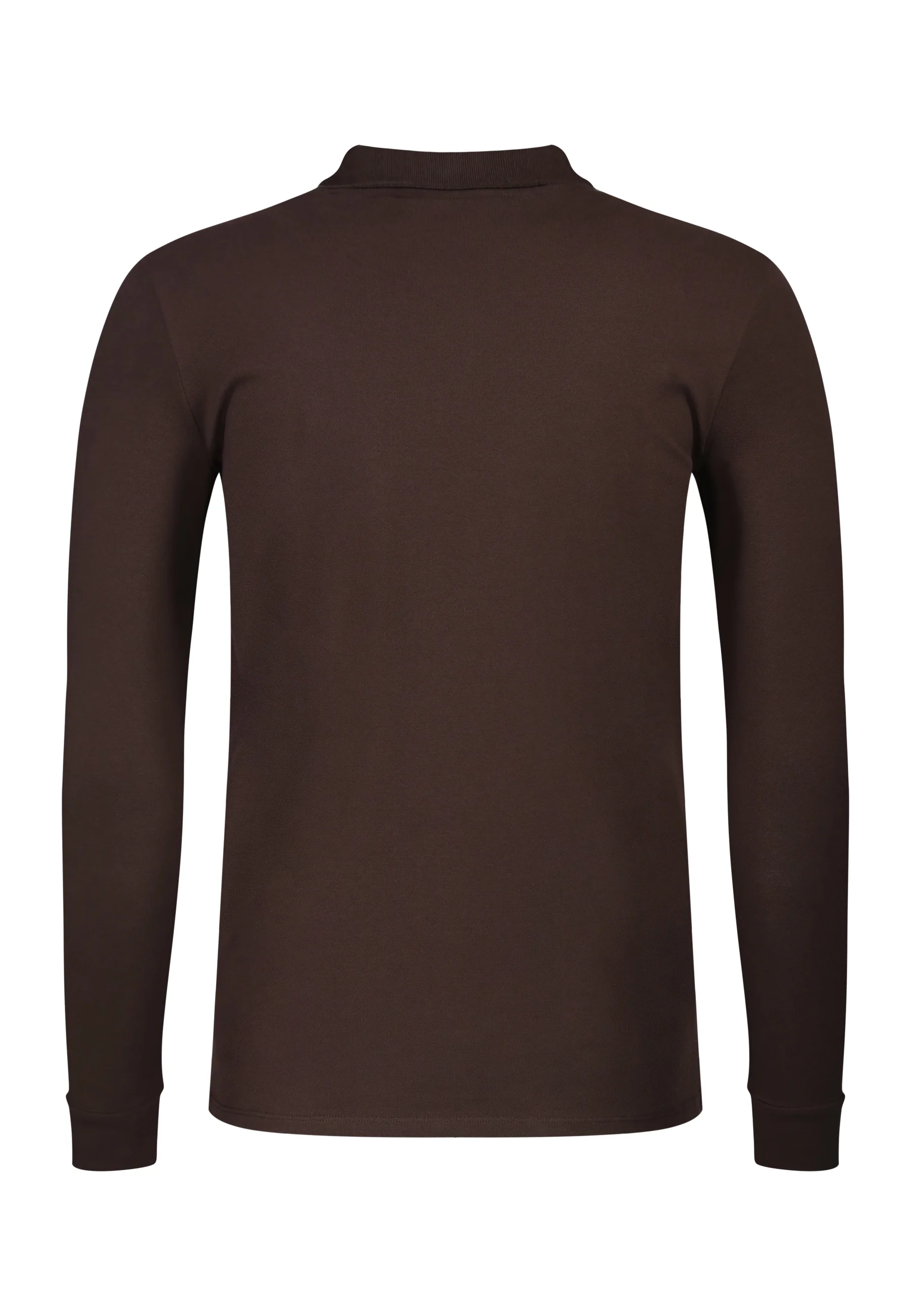 Brown LS Zip Polo T-Shirt - Image 7