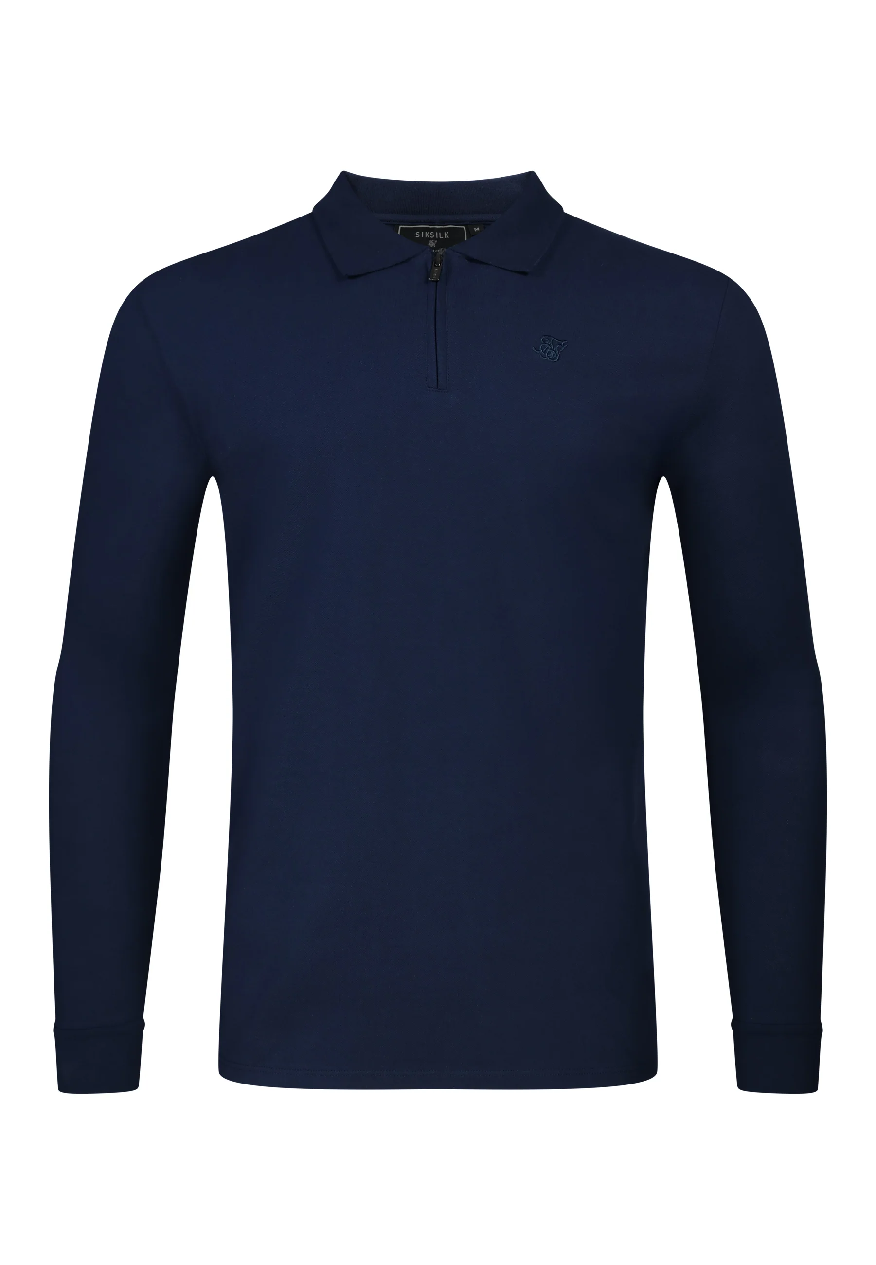 Navy LS Zip Polo T-Shirt - Image 6