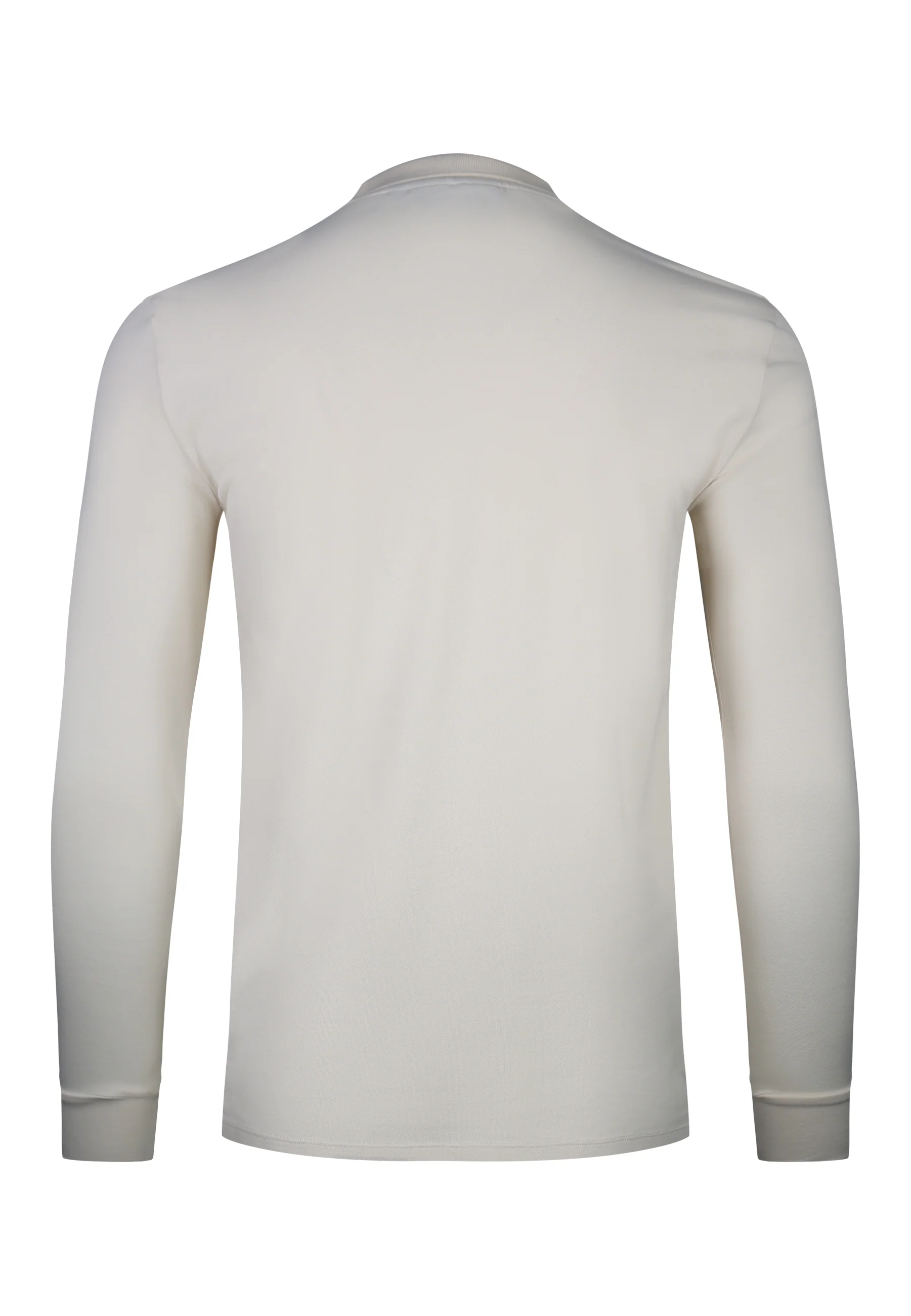 Ecru LS Zip Polo T-Shirt - Image 7