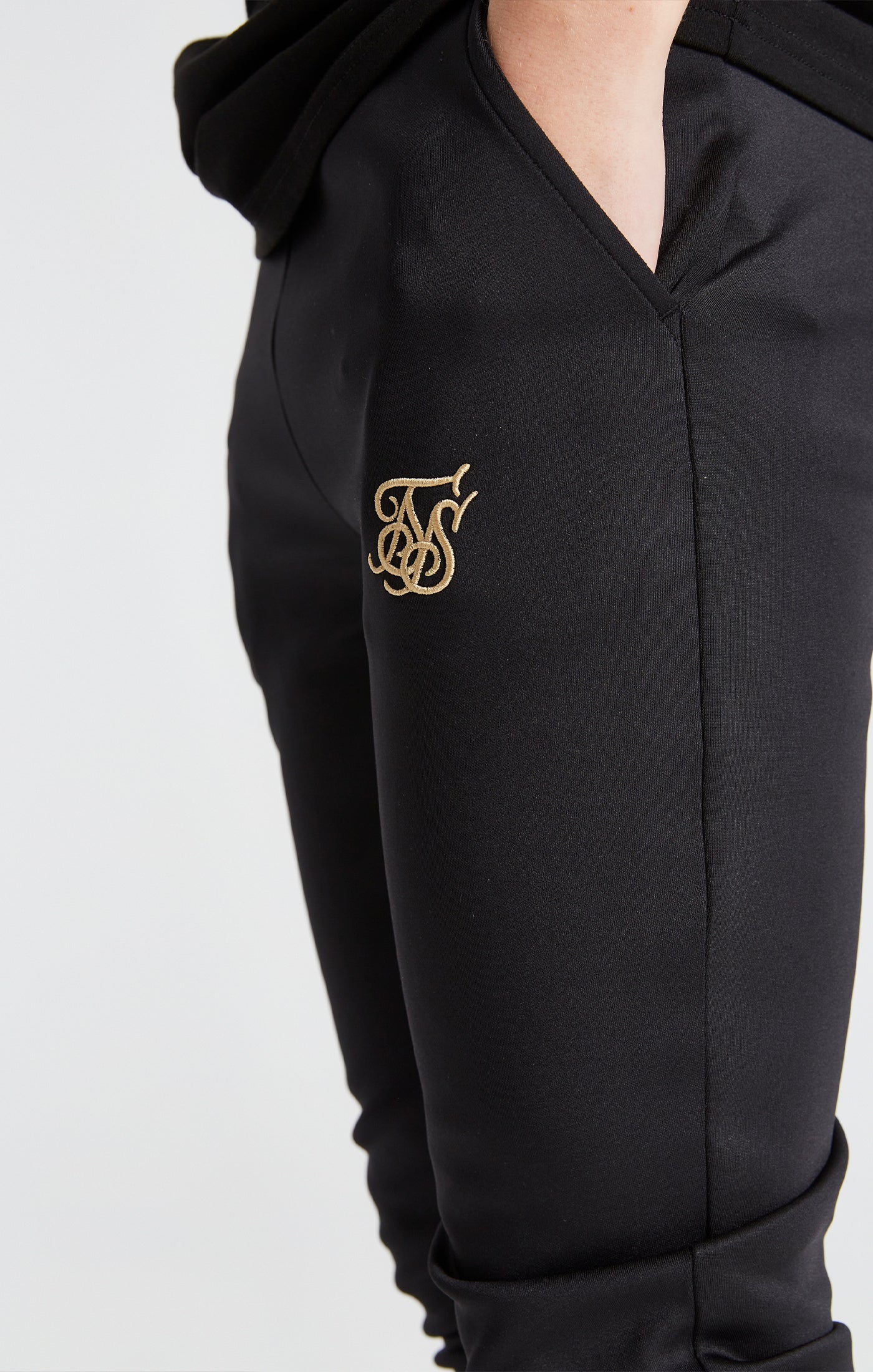 Boys Black Taped Cuffed Jogger - Image 3