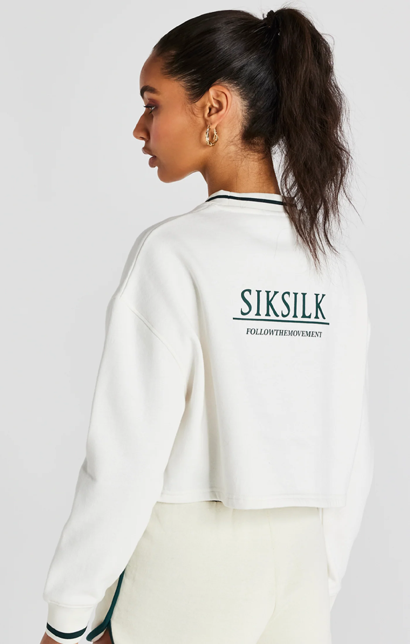 Ecru Crop Sweatshirt - Image 7