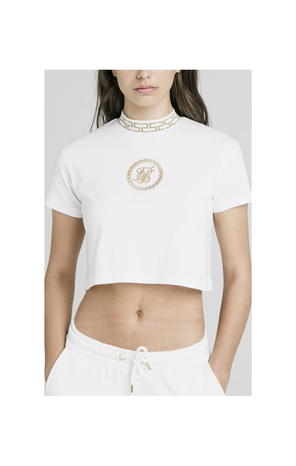 SikSilk Luxury Crop Tee - White - Image 3
