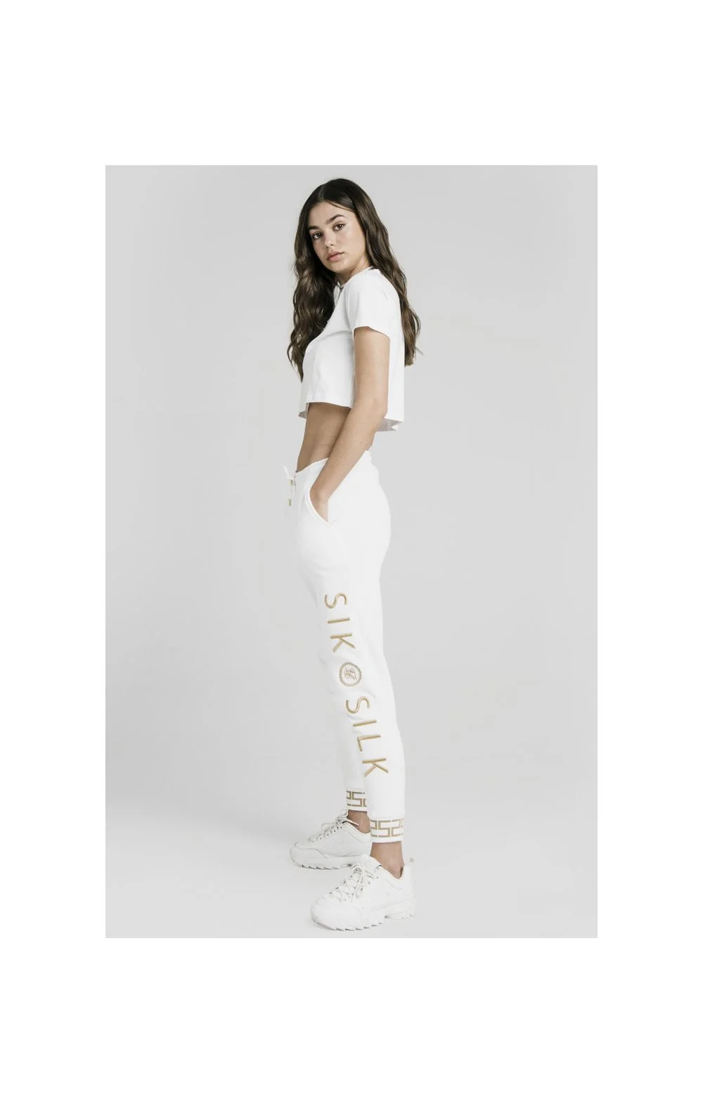 SikSilk Luxury Crop Tee - White - Image 6