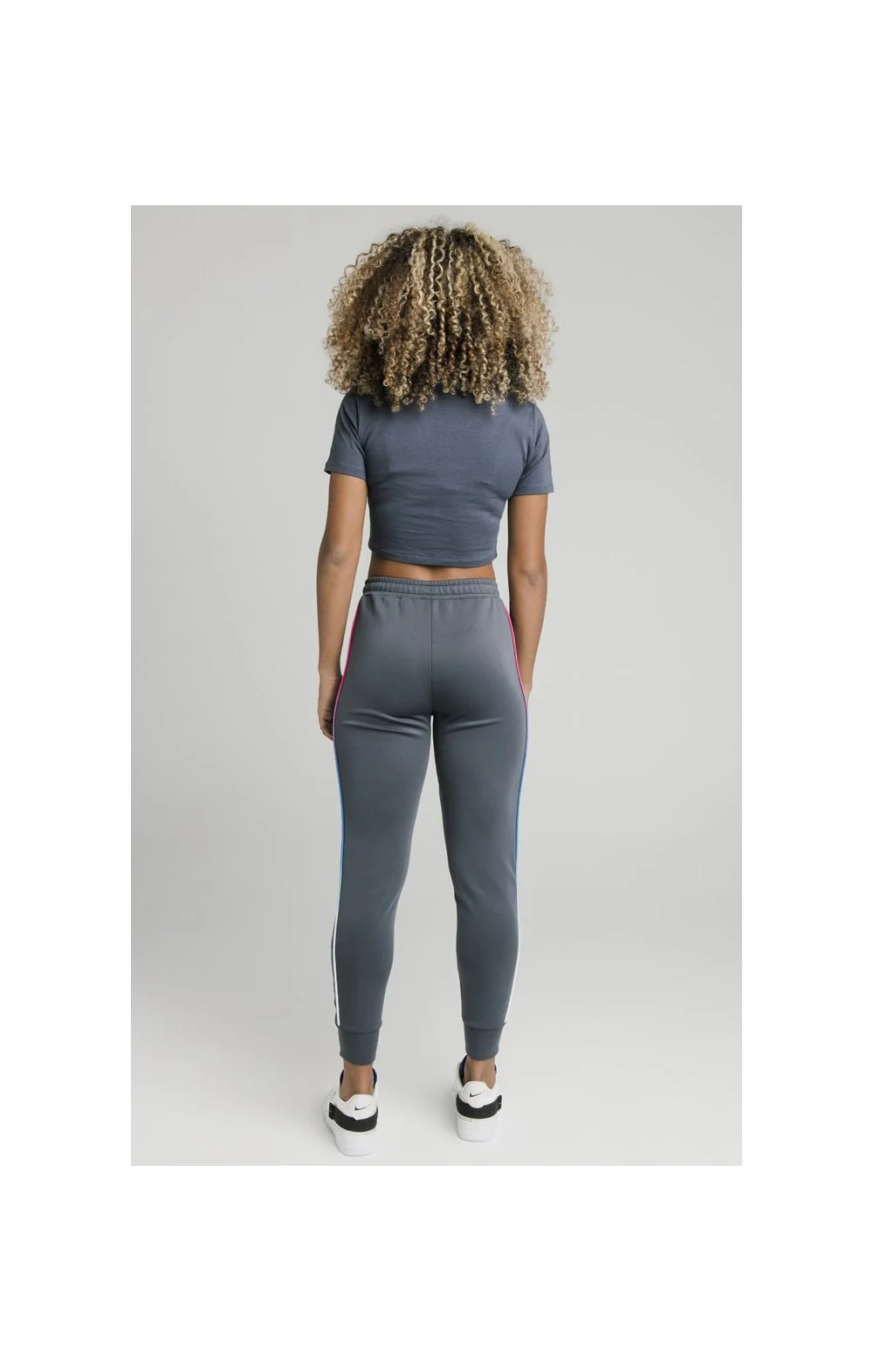 SikSilk Luxury Embroidered Crop Tee - Grey - Image 7