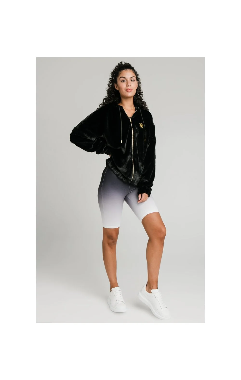 SikSilk Luxury Faux Fur Jacket - Black - Image 3