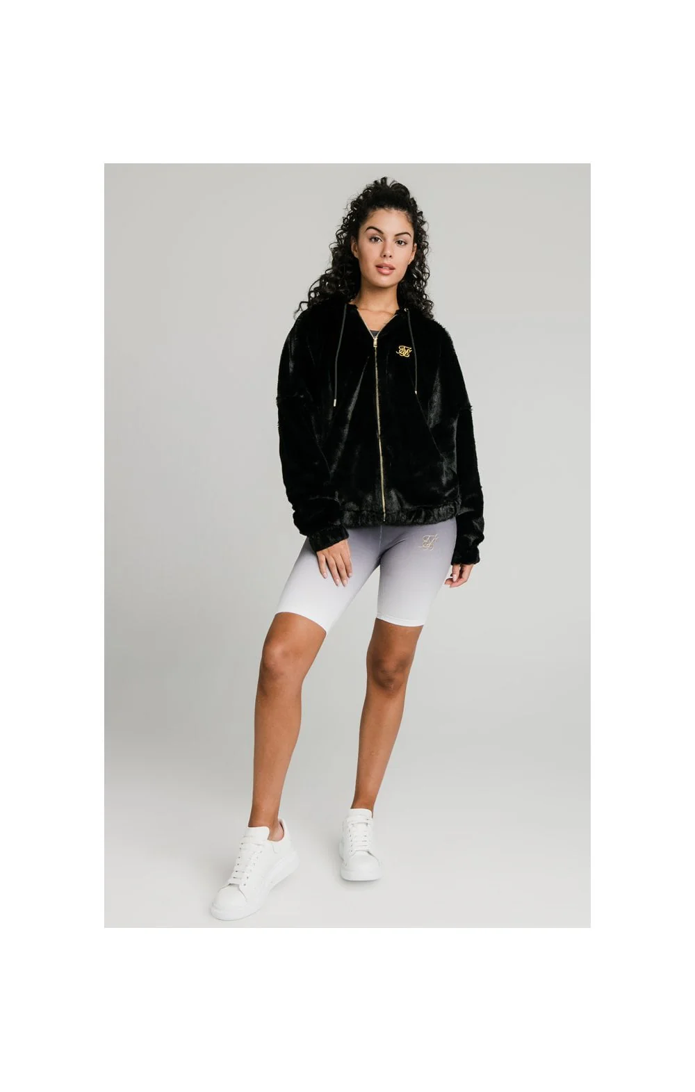 SikSilk Luxury Faux Fur Jacket - Black - Image 5