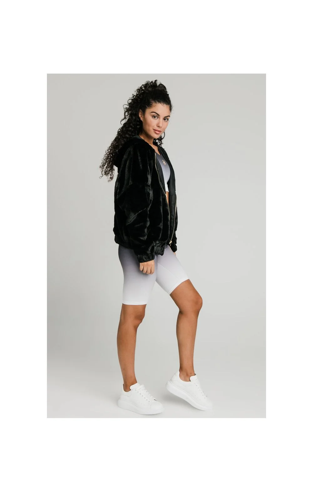 SikSilk Luxury Faux Fur Jacket - Black - Image 6