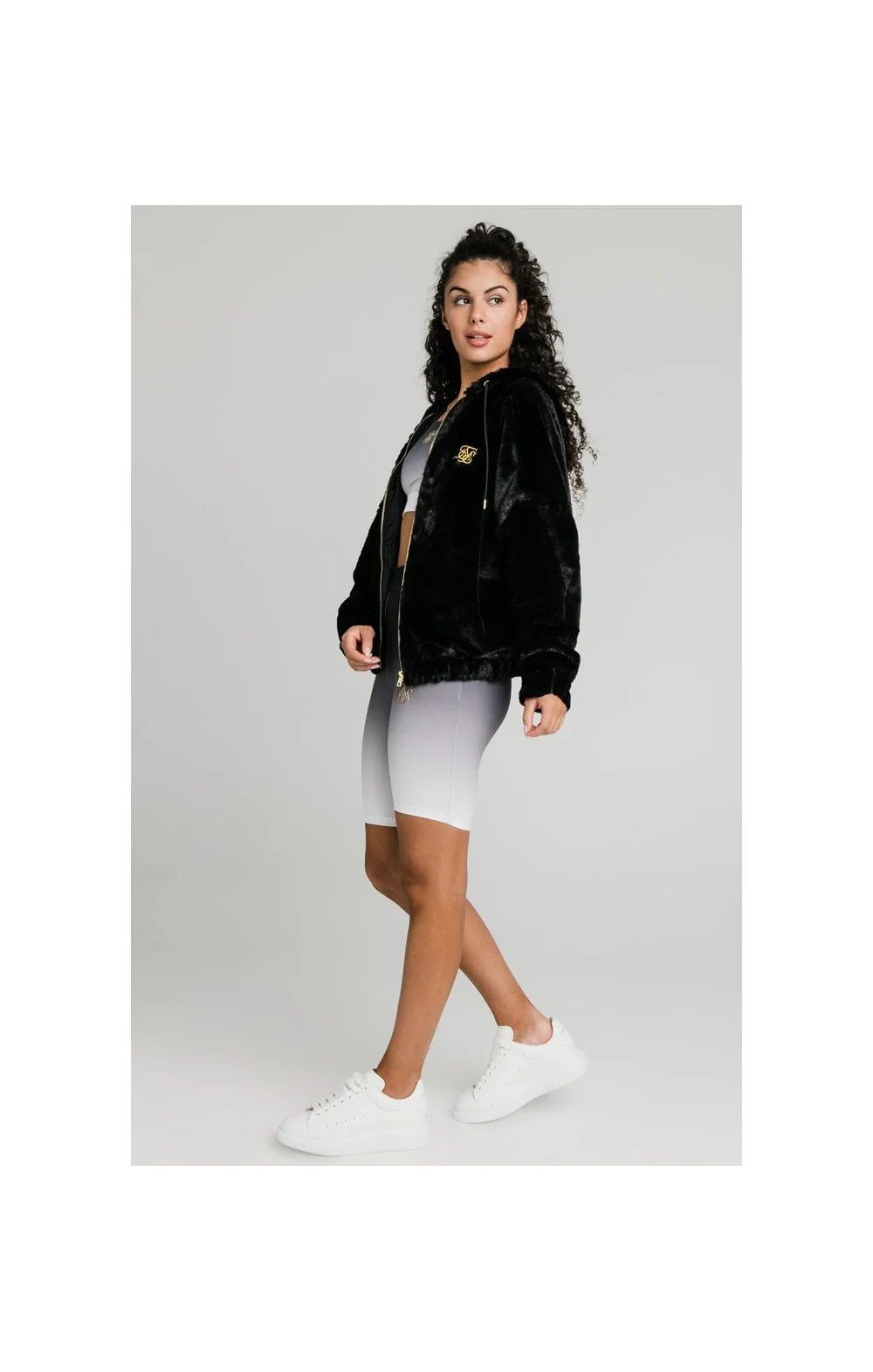 SikSilk Luxury Faux Fur Jacket - Black - Image 7