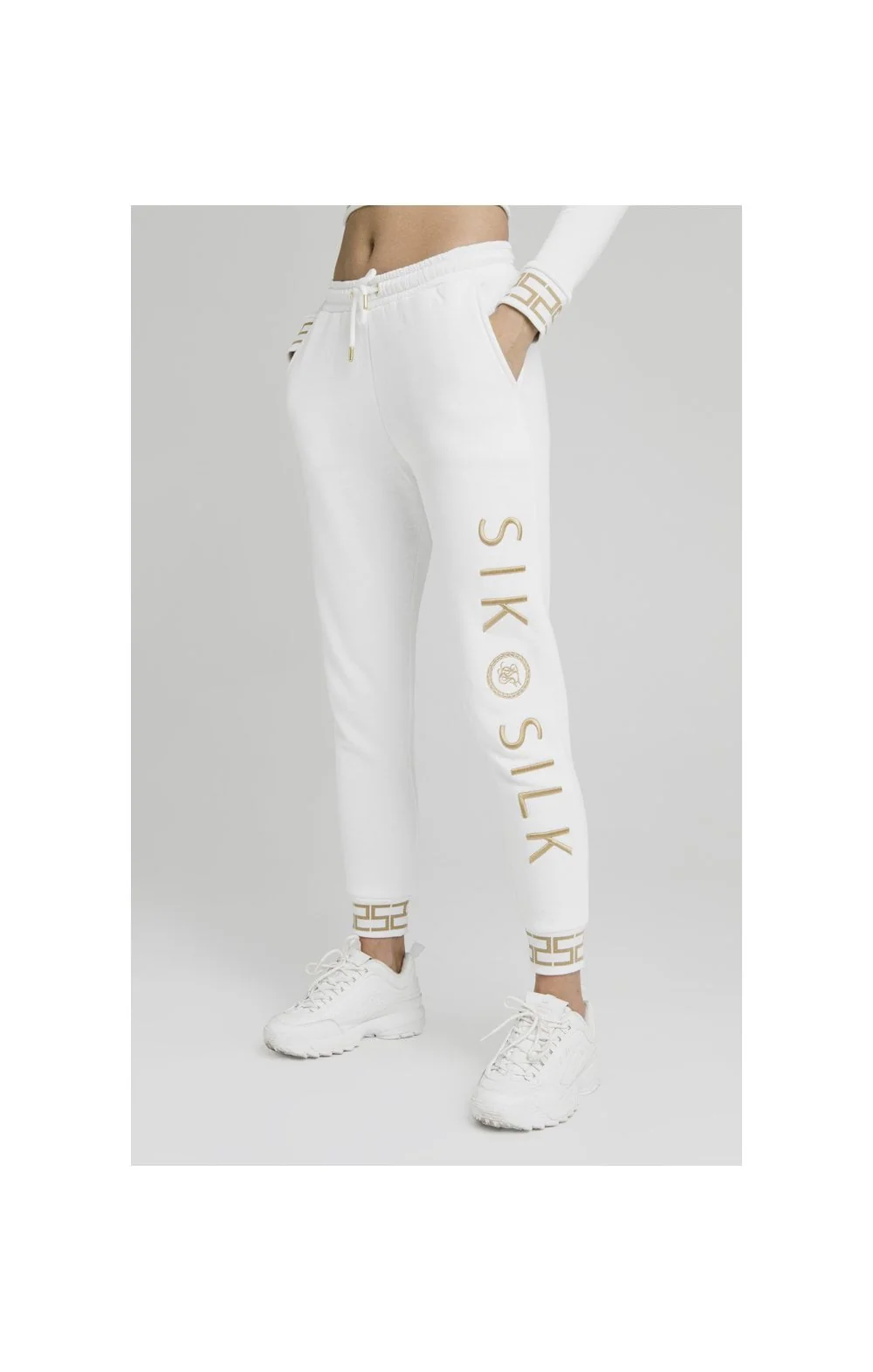 SikSilk Luxury Joggers - White - Image 5
