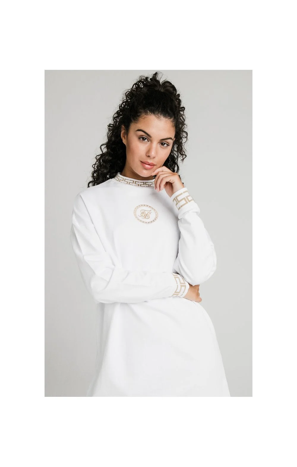 SikSilk Luxury Sweatshirt Dress - White - Image 2