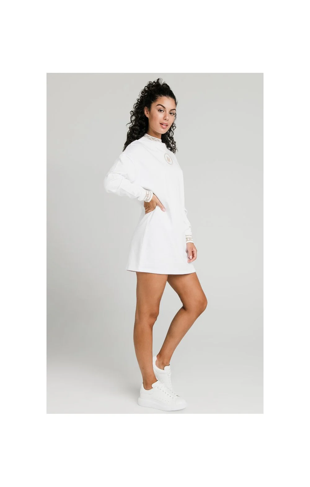SikSilk Luxury Sweatshirt Dress - White - Image 5