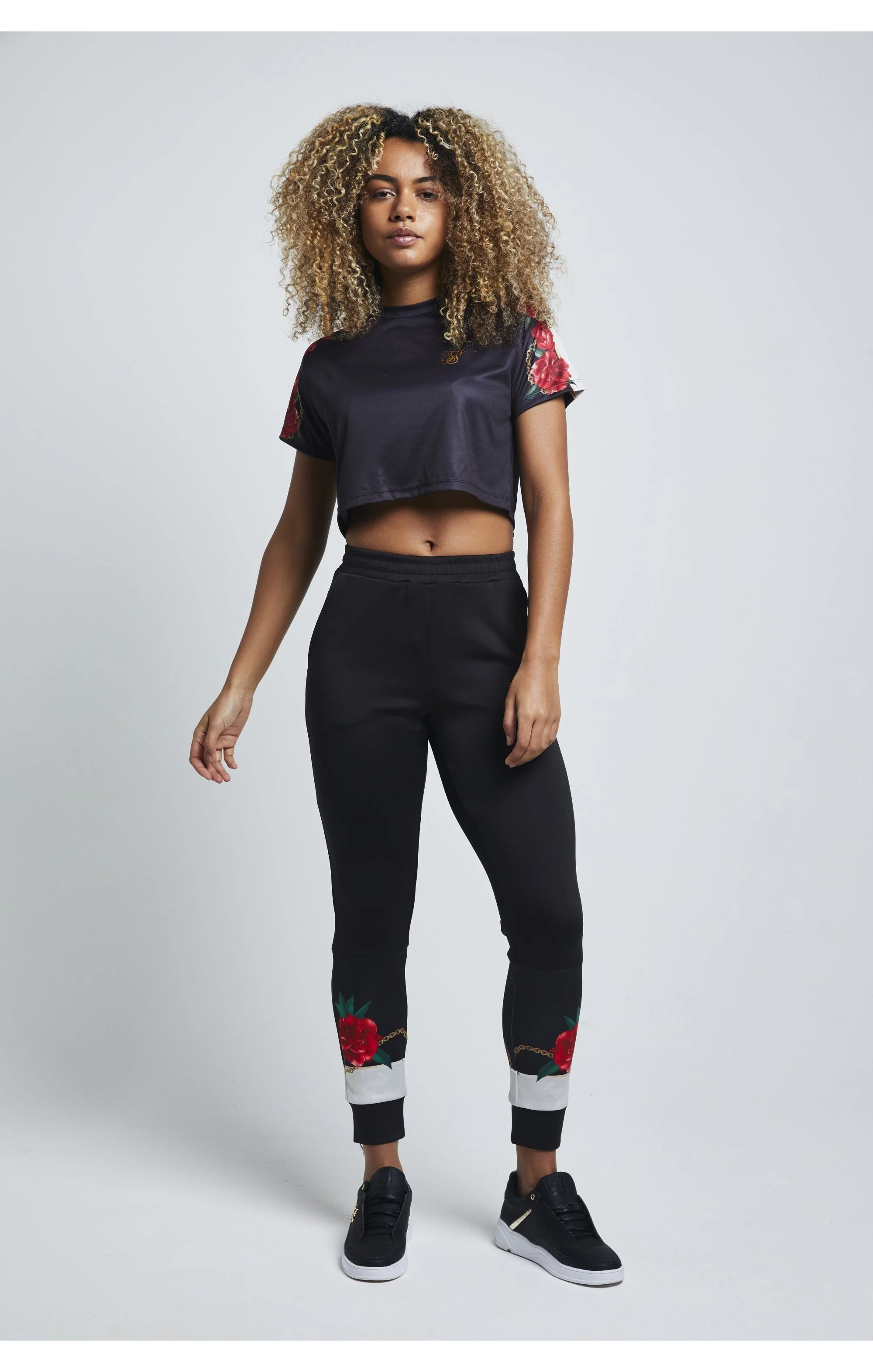 SikSilk Majestic Crop Tee – Black - Image 4