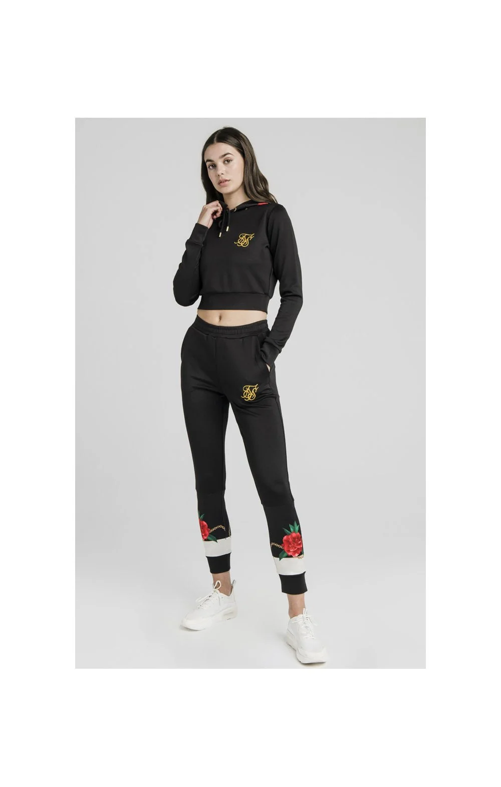 SikSilk Majestic Cropped Track Top – Black - Image 4