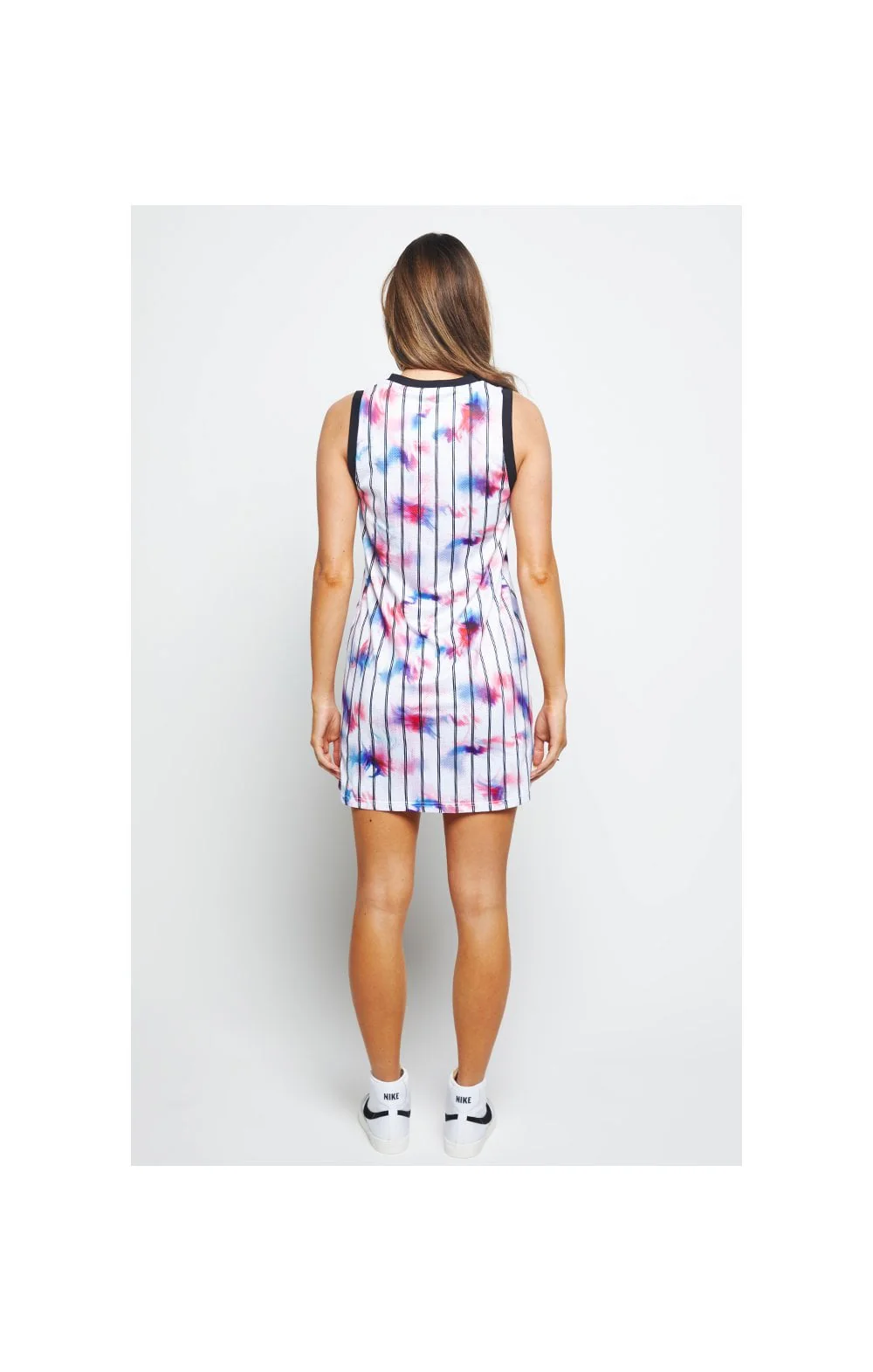 SikSilk Marble Tie Dye Dress - White - Image 8
