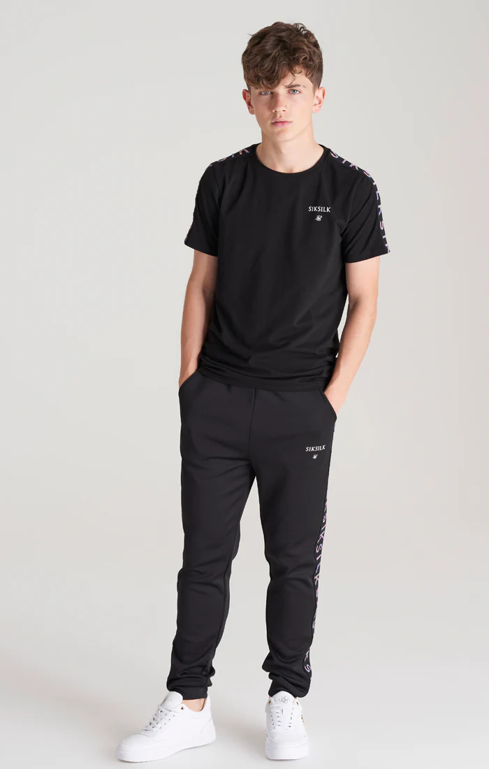 Boys Black Taped Jogger - Image 4