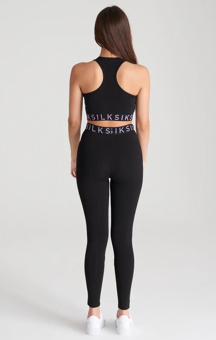 Girls Black Taped Legging - Image 6