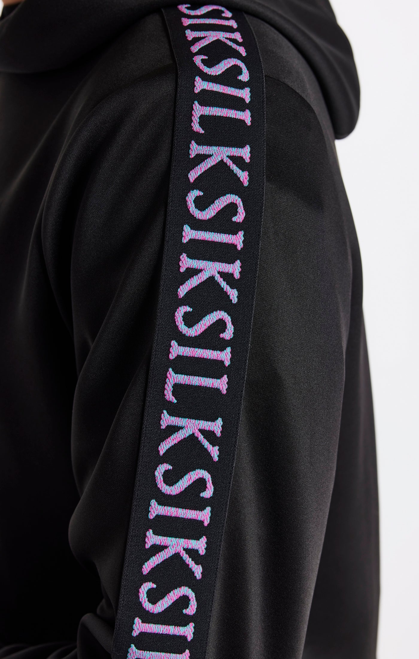 Boys Black Taped Hoodie - Image 8