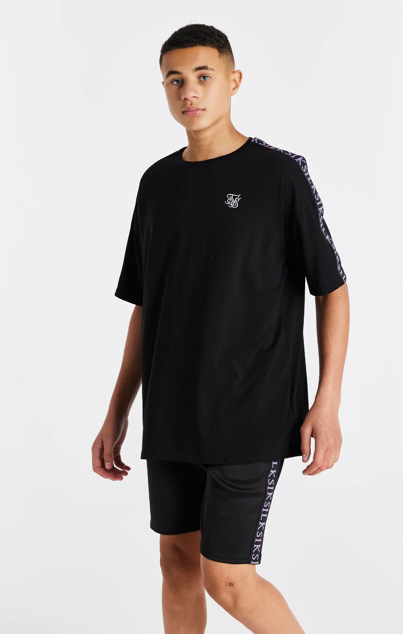Boys Black Taped T-Shirt
