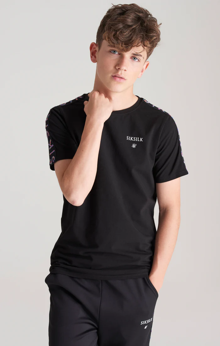 Boys Black Taped T-Shirt