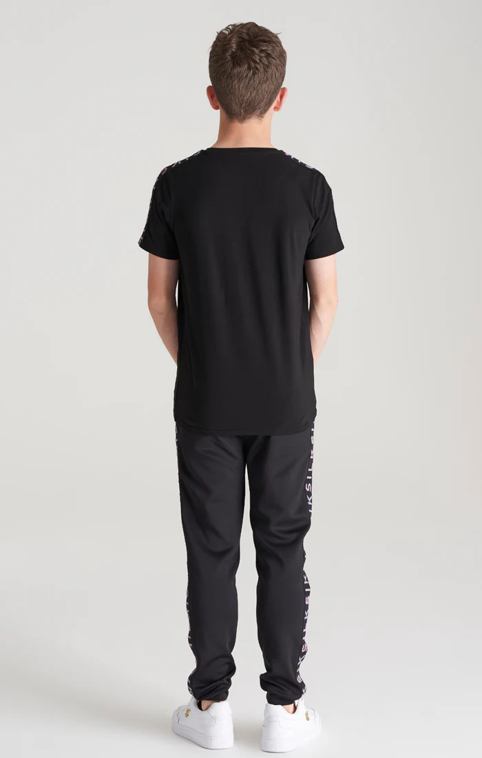 Boys Black Taped T-Shirt - Image 6