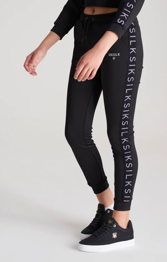 Girls Black Taped Track Pant - Image 2