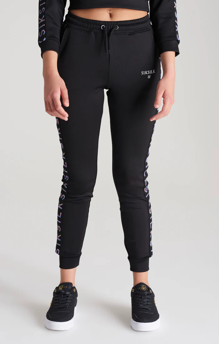 Girls Black Taped Track Pant - Image 3