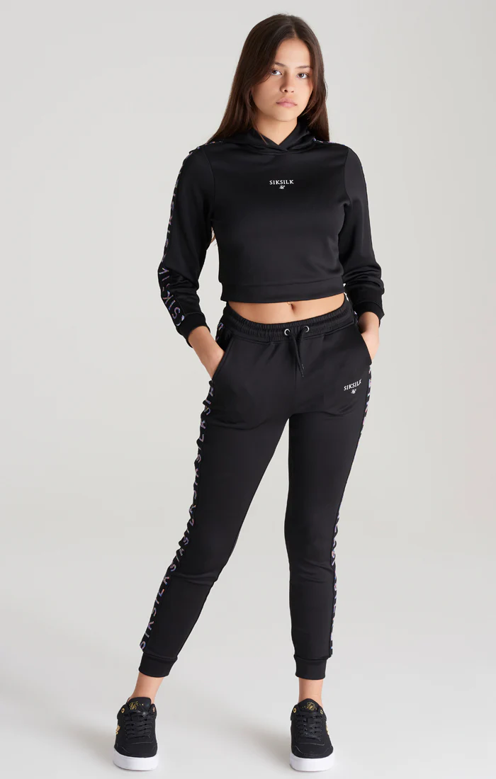 Girls Black Taped Track Pant - Image 5