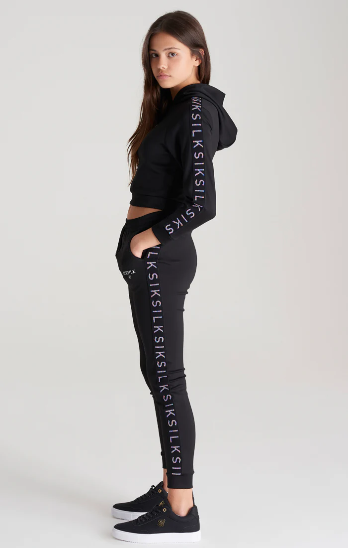 Girls Black Taped Track Pant - Image 6