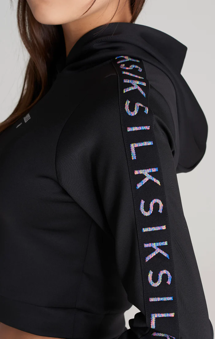Girls Black Taped Track Top - Image 3