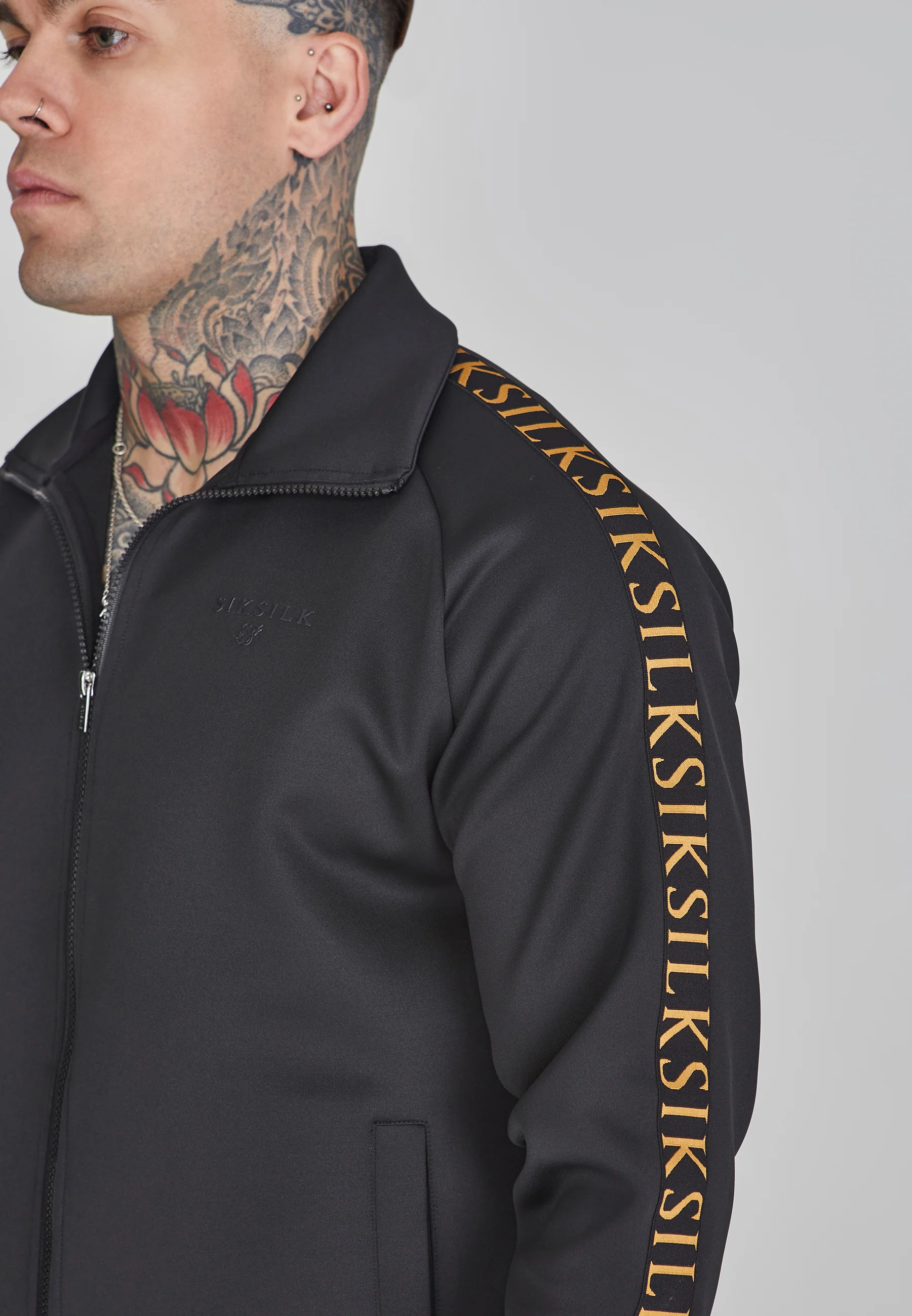 Black Full Zip Track Top - Image 3