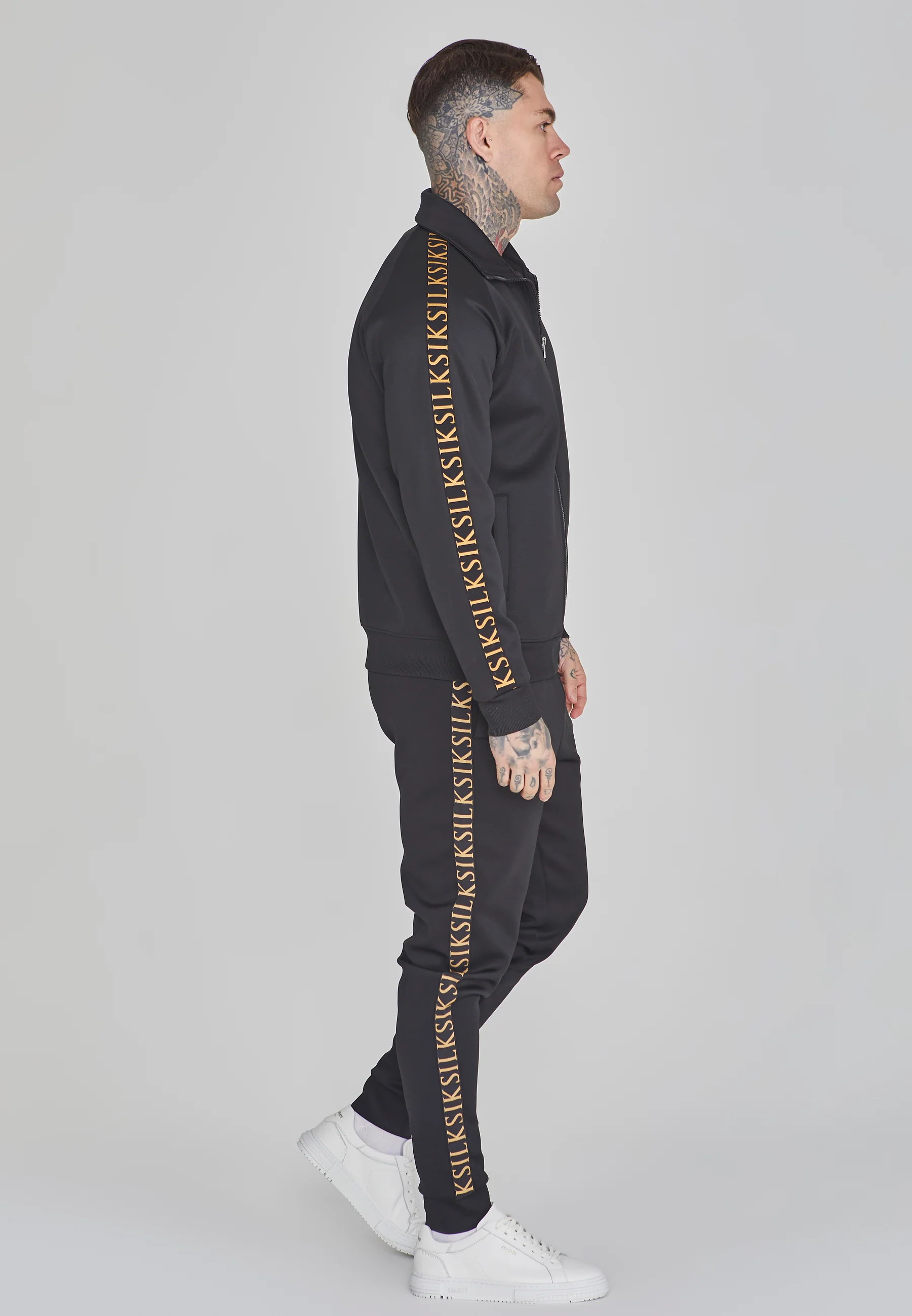 Black Full Zip Track Top - Image 4