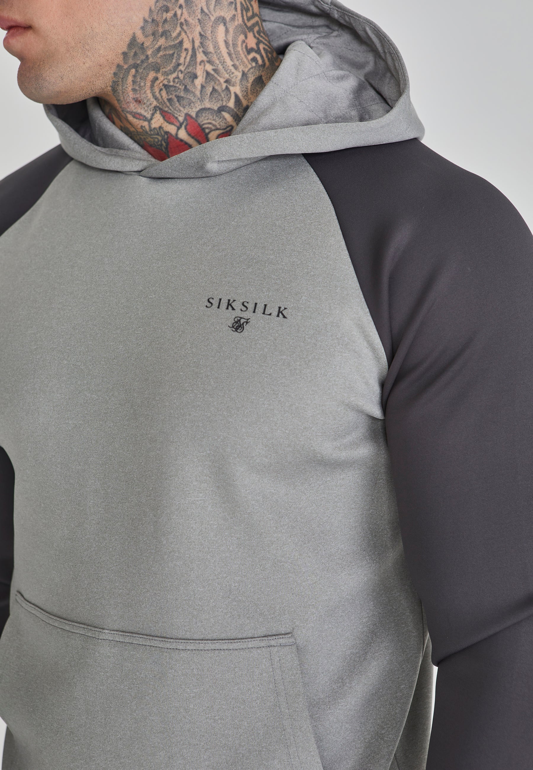 Grey Marl Muscle Fit Hoodie - Image 3