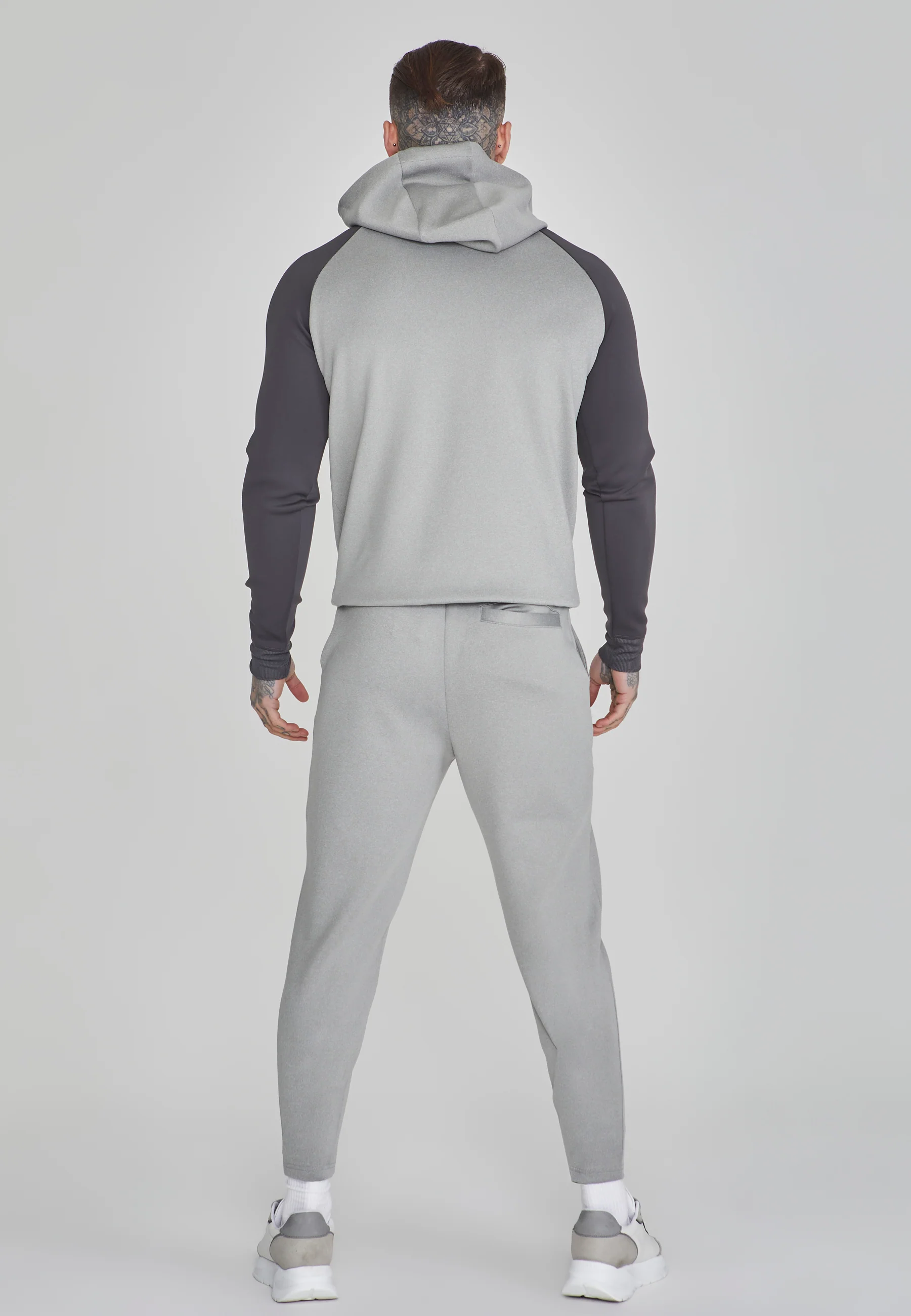 Grey Marl Muscle Fit Hoodie - Image 5