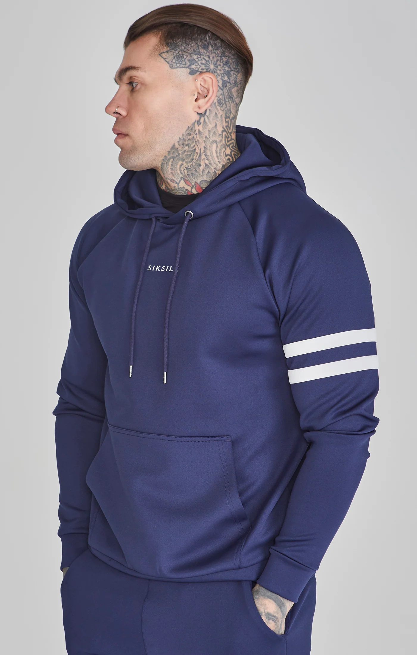Navy Muscle Fit Hoodie