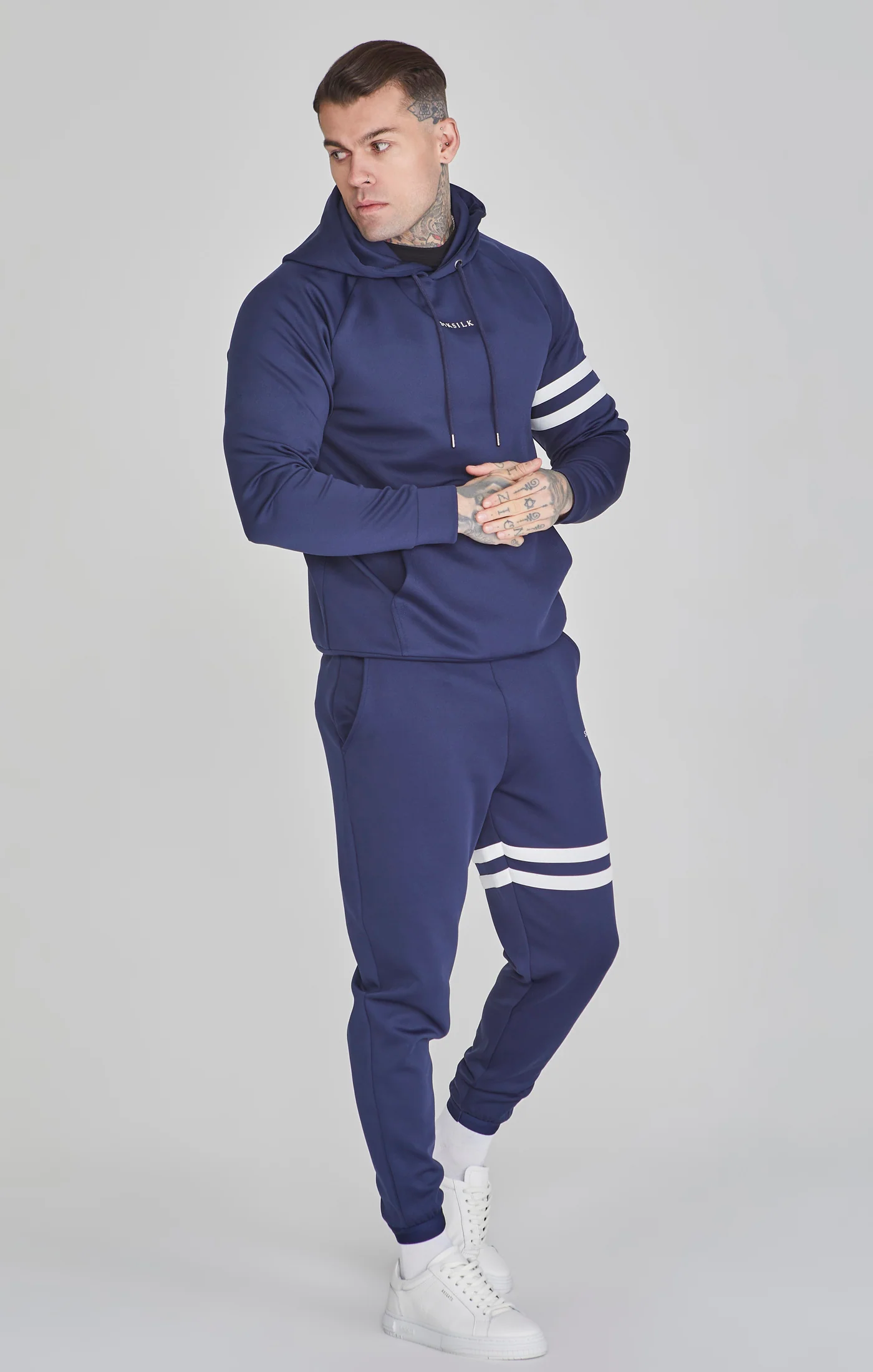 Navy Muscle Fit Hoodie - Image 2