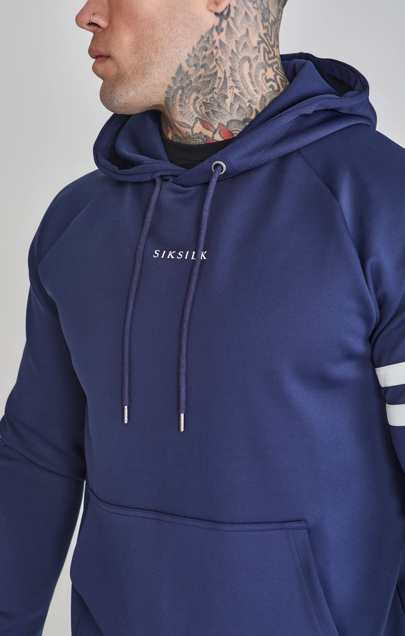 Navy Muscle Fit Hoodie - Image 3