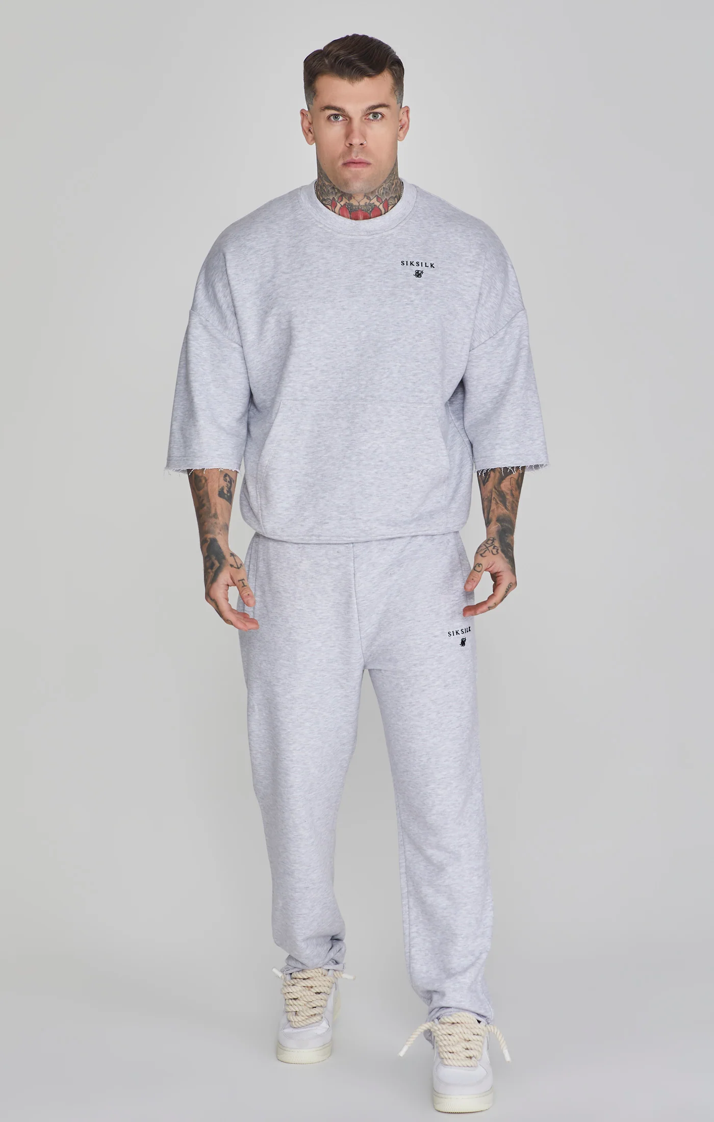 Grey Marl Relaxed Fit Joggers - Image 2