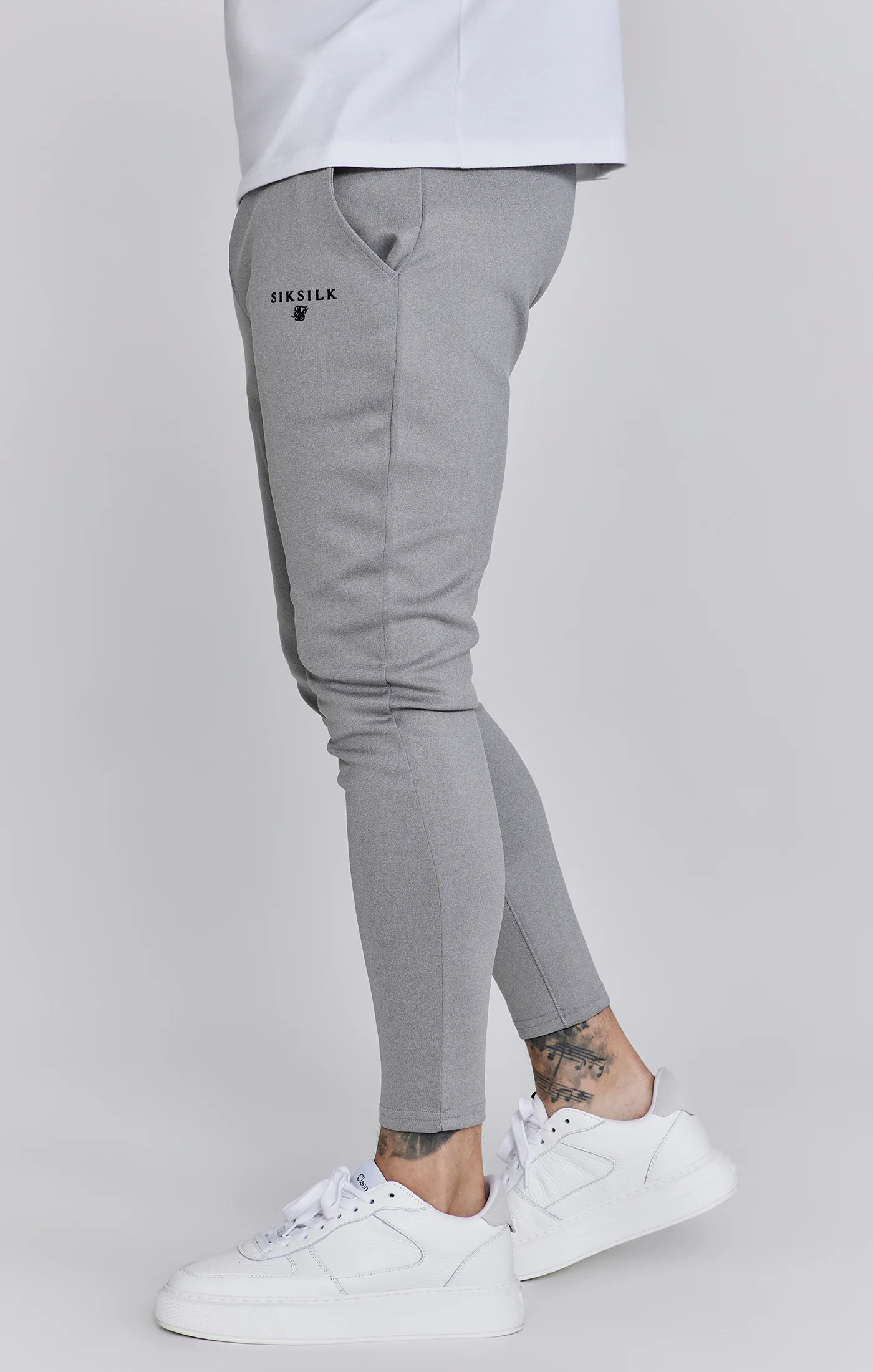 Grey Marl Muscle Fit Joggers - Image 3