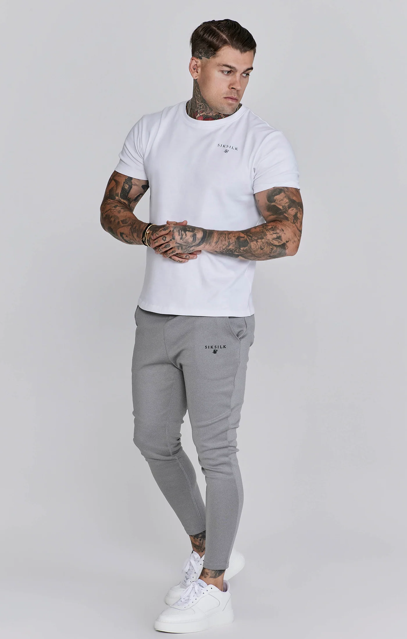 Grey Marl Muscle Fit Joggers - Image 4